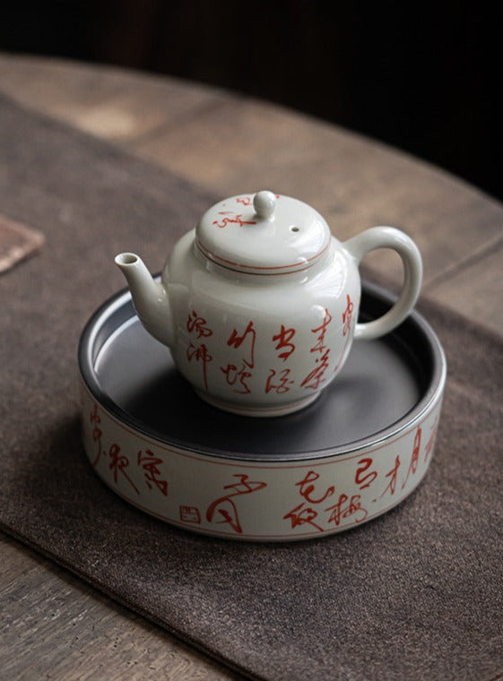 This is a ceramic teapot