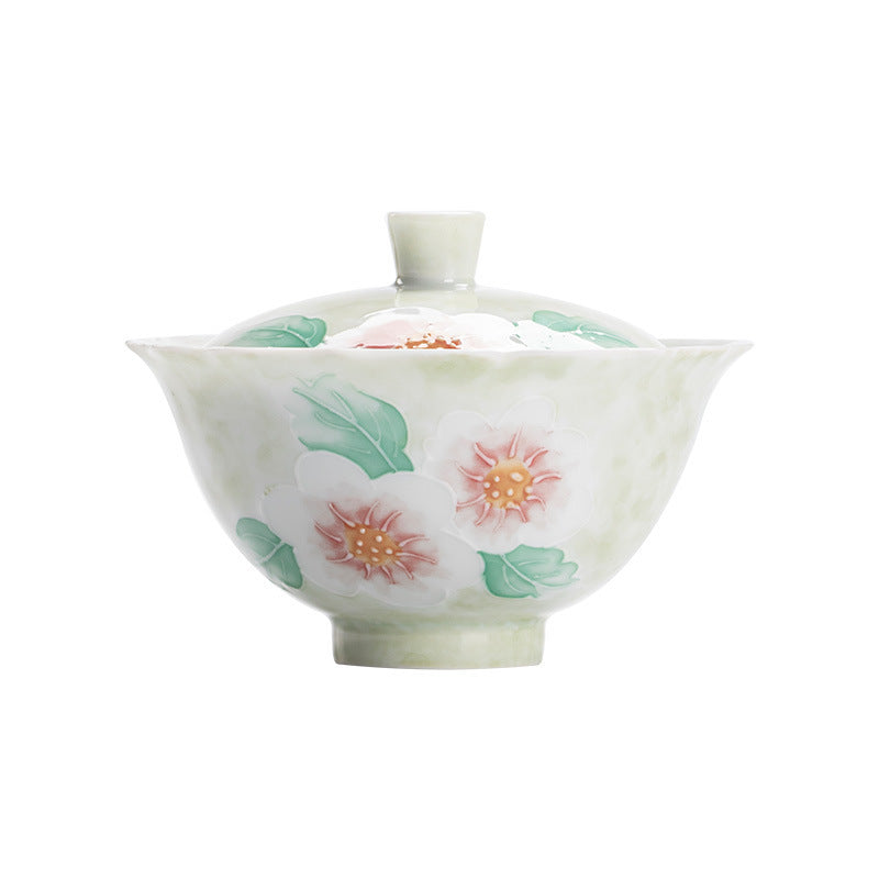 Chinese Jingdezhen Original Arita Ware Handpainted Flower Pattern Gaiwan Master Ceramic Japanese Ceramic Artwork