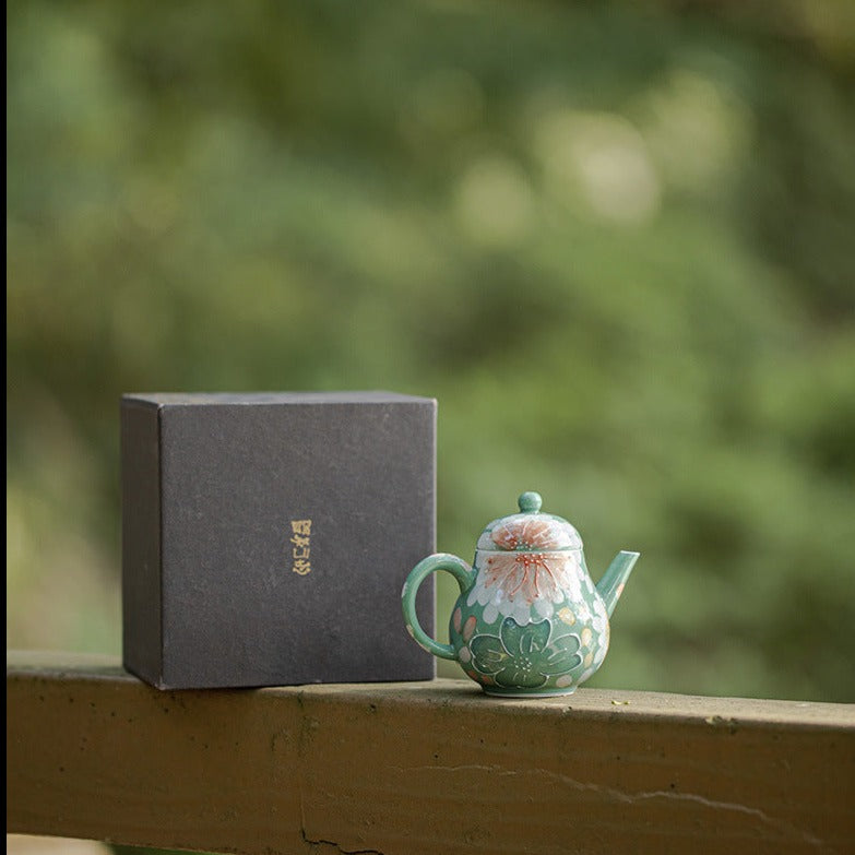 This is a ceramic teapot