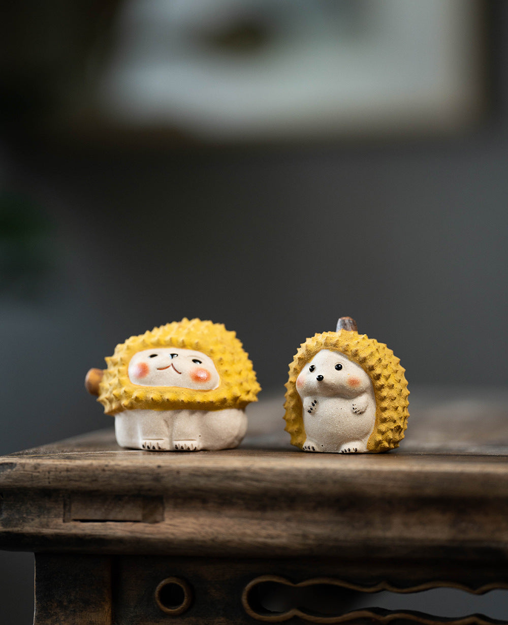 Tea Pets Handmade Yixing Clay Chinese Tea Pet Durian Hedgehog Durian Cat