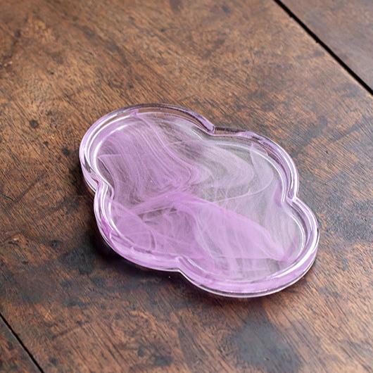 Handmade Glass Teapot Holder Dry Tea Tray Hai Tang Flower Tea Boat
