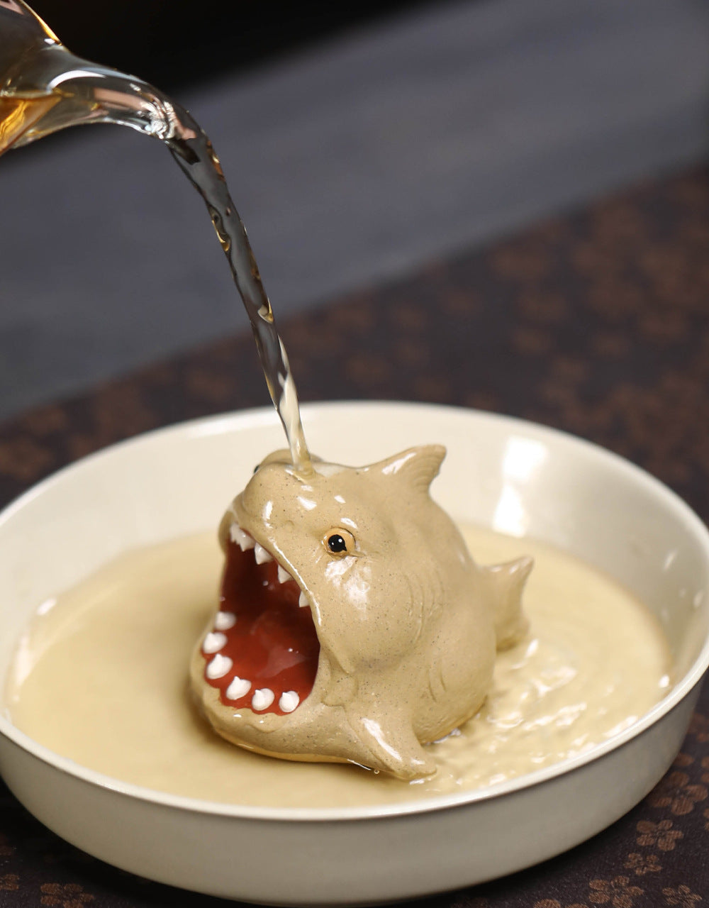 Tea Pets Handmade Yixing Purple Clay Tea Pet Big Shark Chinese Tea Pet