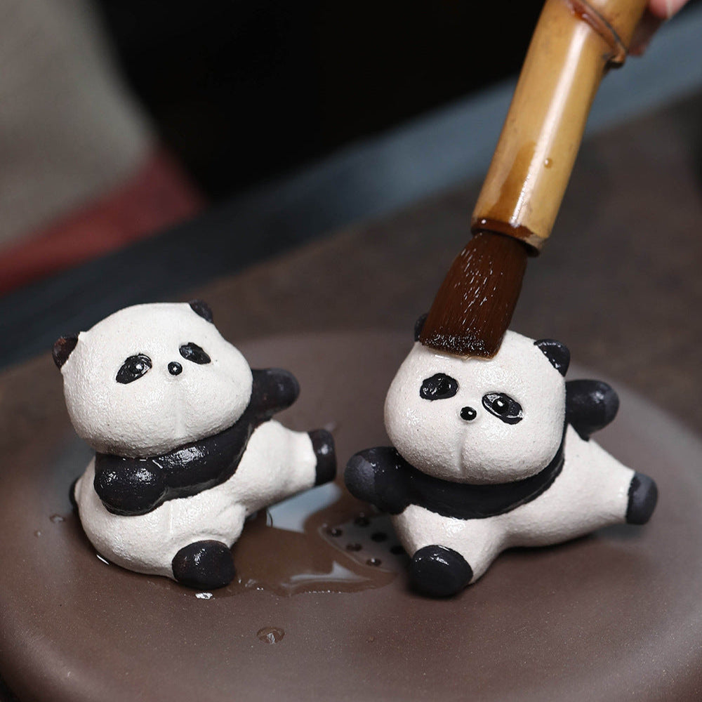 this is Chinese Yixing clay panda tea pet
