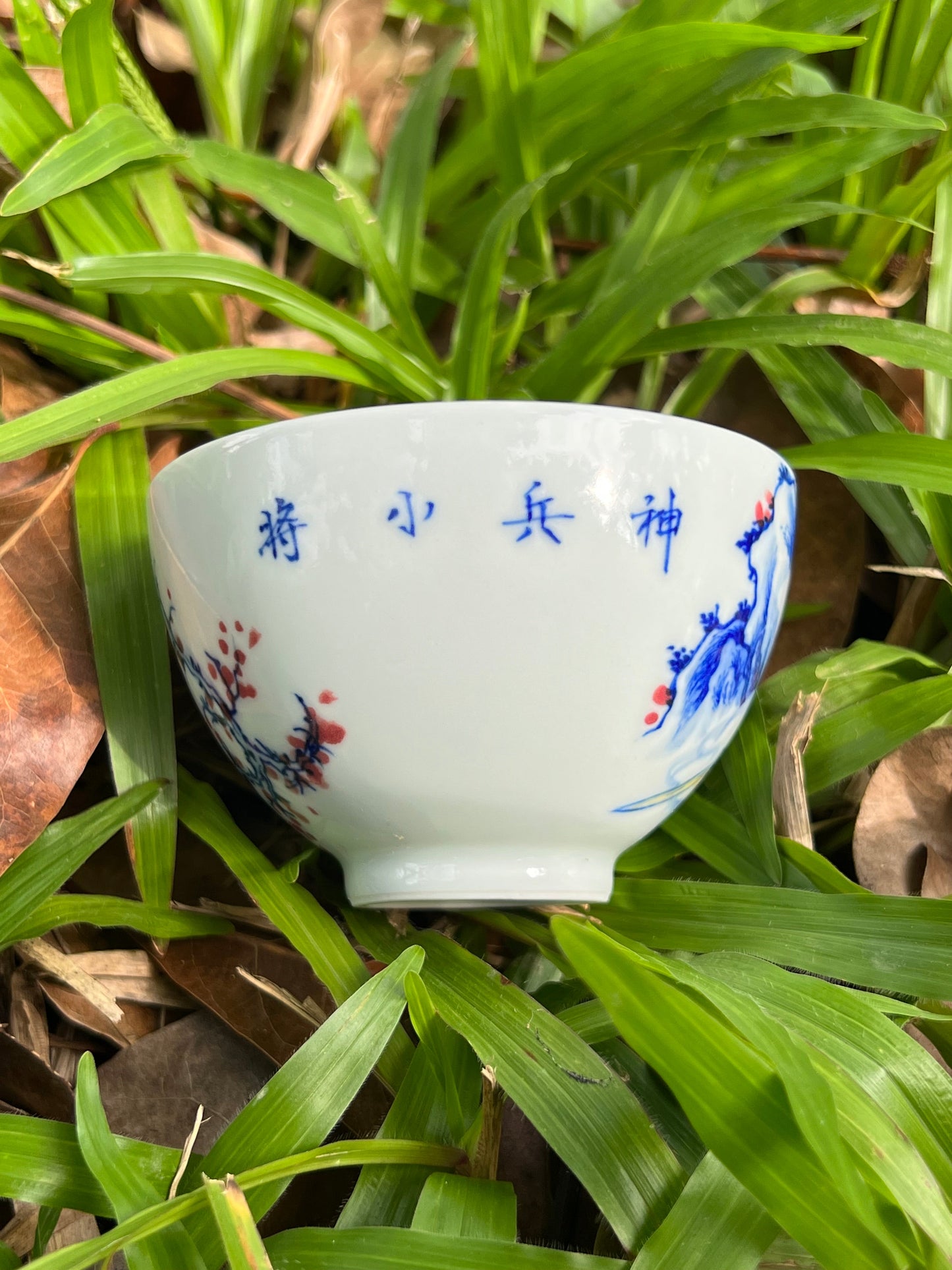 Hand Painted Chinese Blue and White Porcelain Magic Children Tongzi Pattern Jingdezhen Teacup Master Ceramic Artwork