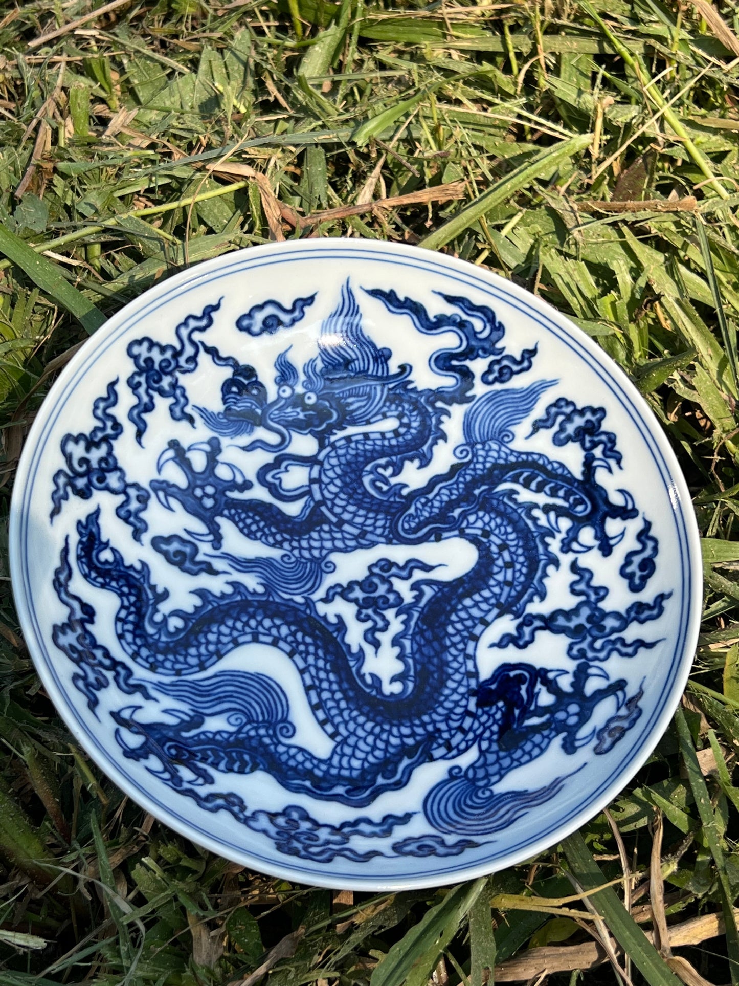 Hand Painted Blue and White Porcelain Chinese Dragon Gaiwan Teaware Jingdezhen Master Ceramic Artwork