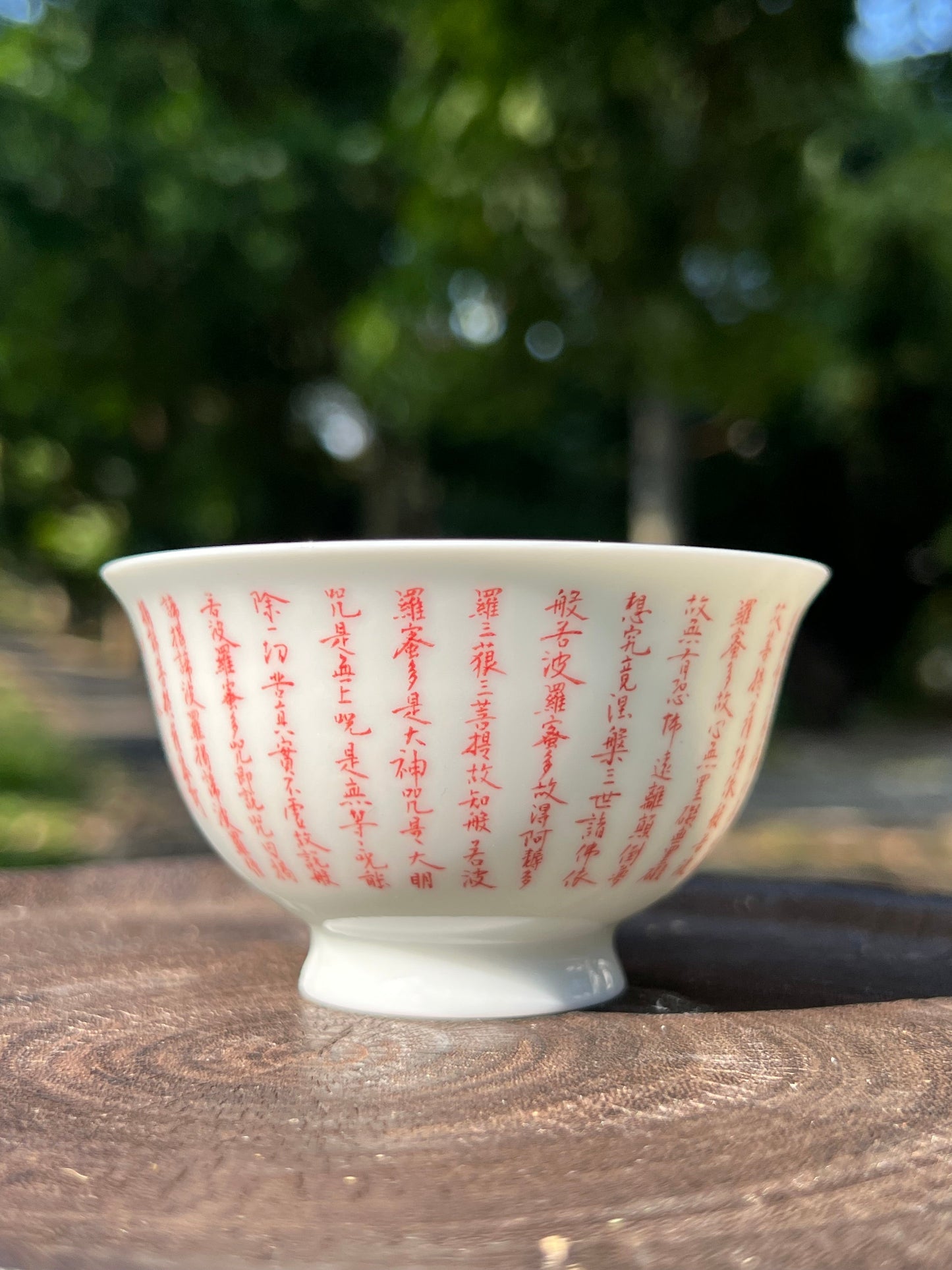 100% Handpainted Heart Sutra Teacup Artwork Zen Style Chinese Original White Ceramic Teacup