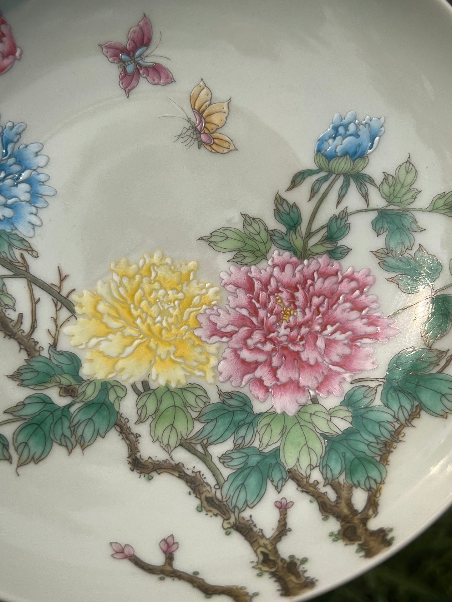 Handpainted Chinese Famille Rose Fencai Peony Flower Pattern Jingdezhen Master Tea Set