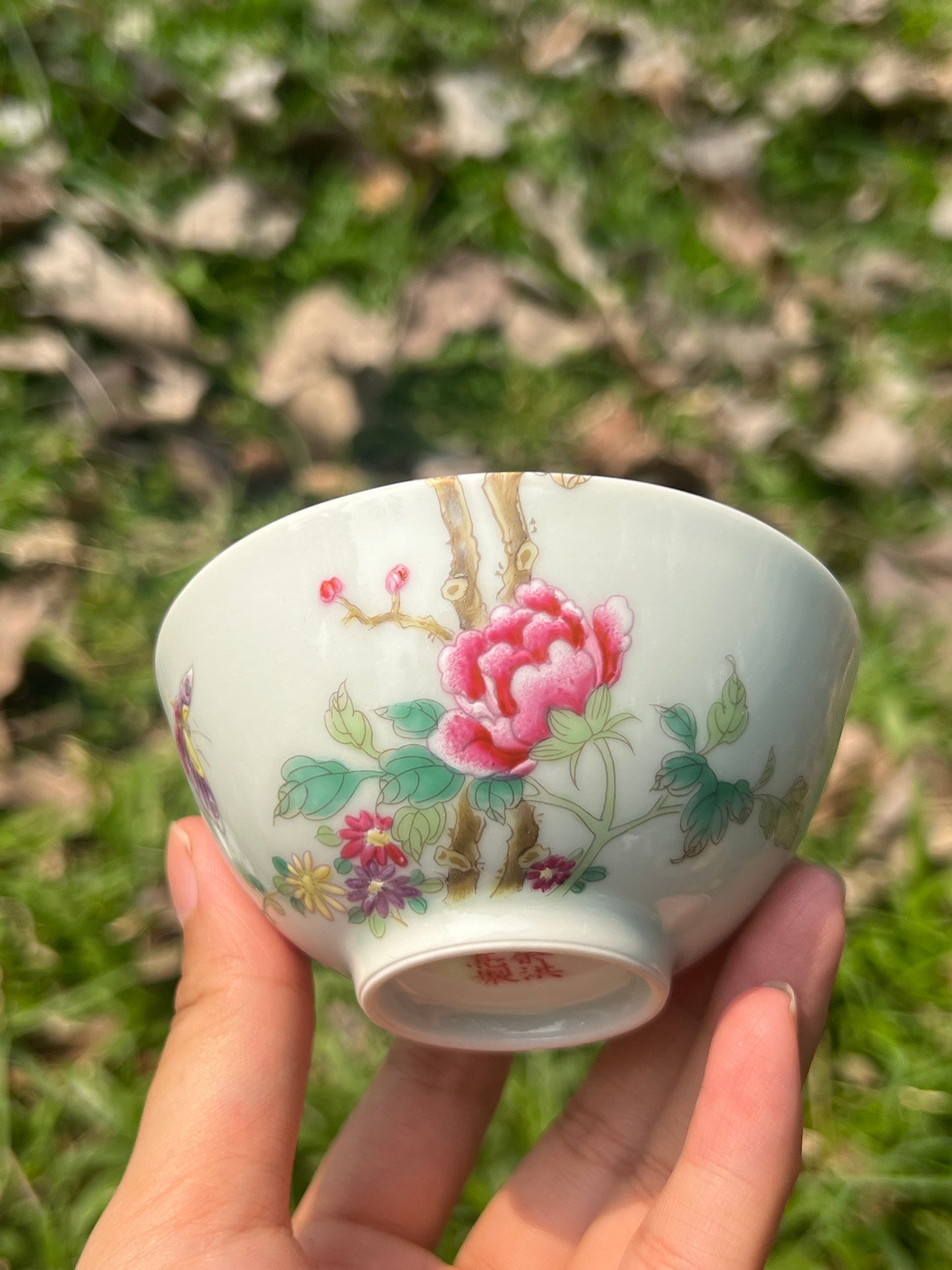 Handpainted Chinese Famille Rose Fencai Peony Flower Pattern Jingdezhen Master Tea Set
