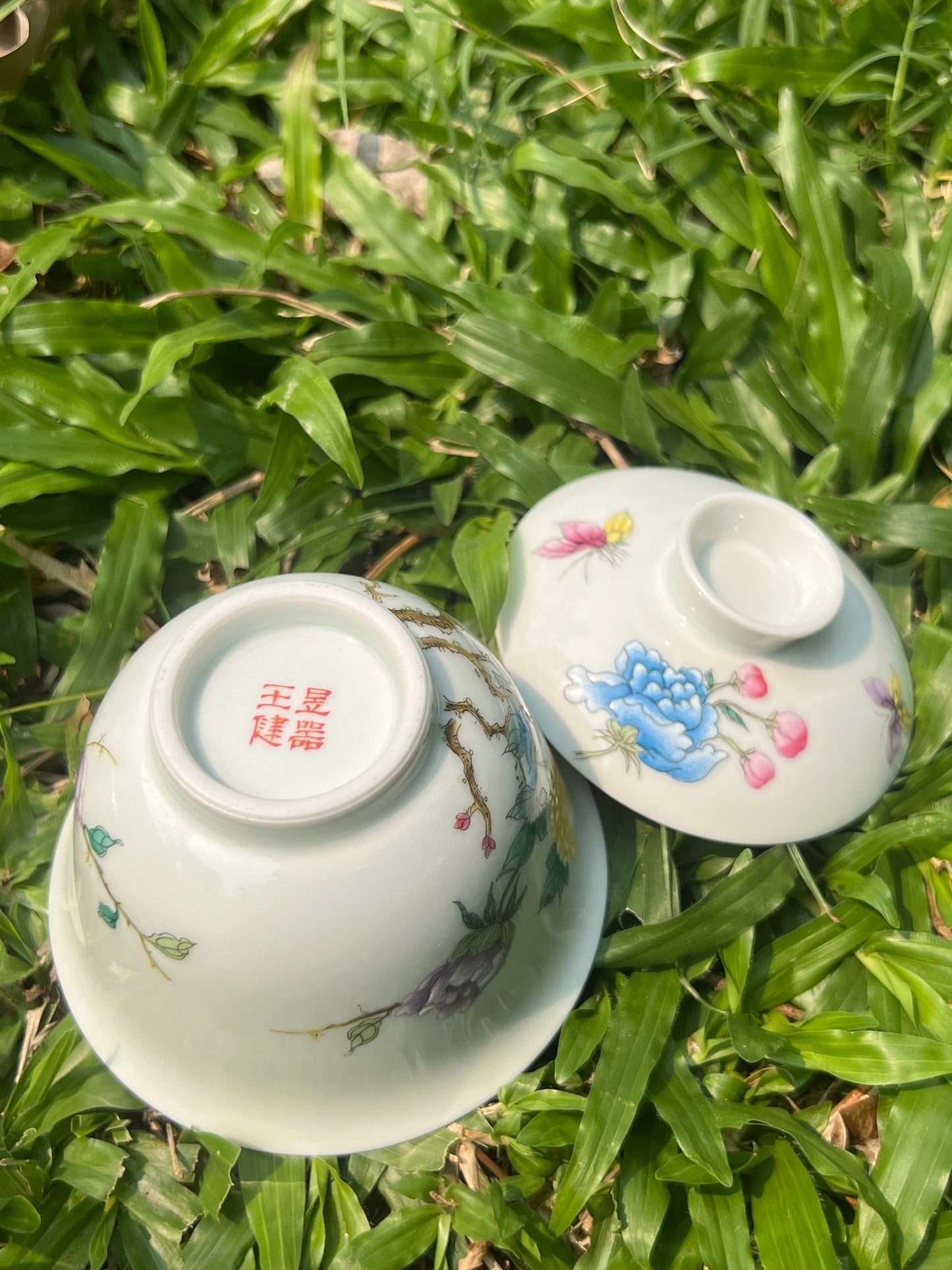 Handpainted Chinese Famille Rose Fencai Peony Flower Pattern Jingdezhen Master Tea Set