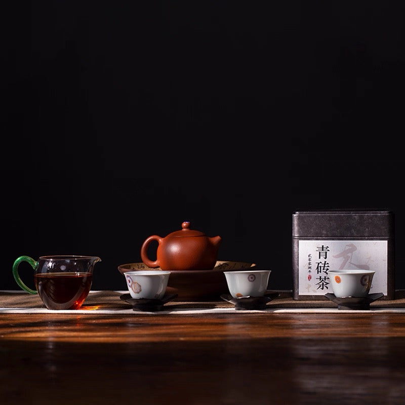 Chinese 20008 Aged Dark Brick Tea Qingzhuan Green Brick Aged Heicha