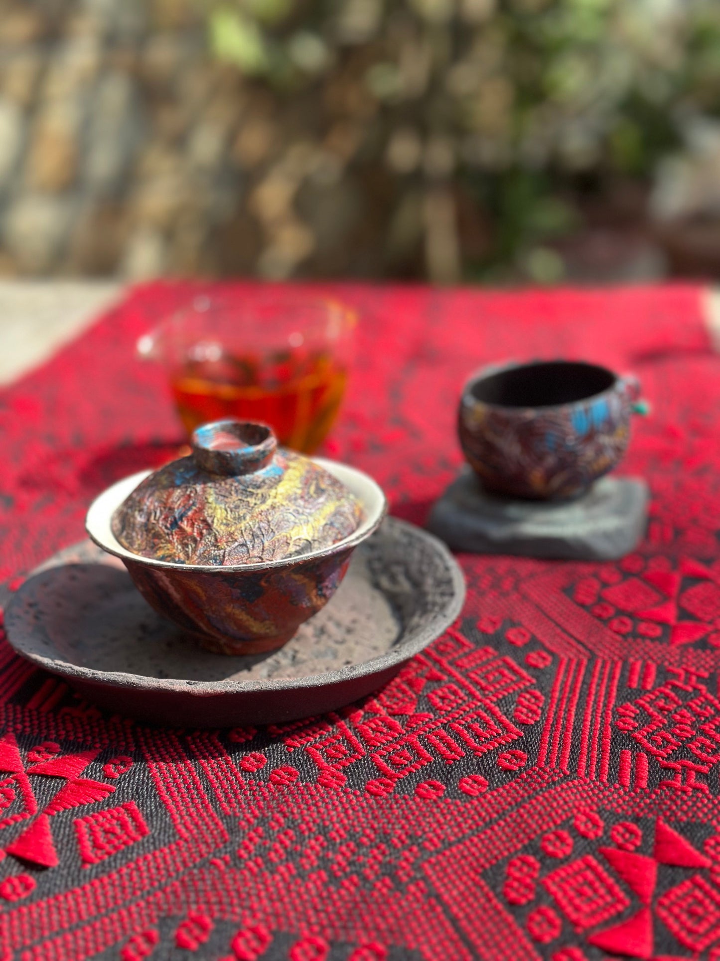 High-end Handcrafted Chinese Zhuang Brocade Silk Cloth Scarf Tea Table Cloth