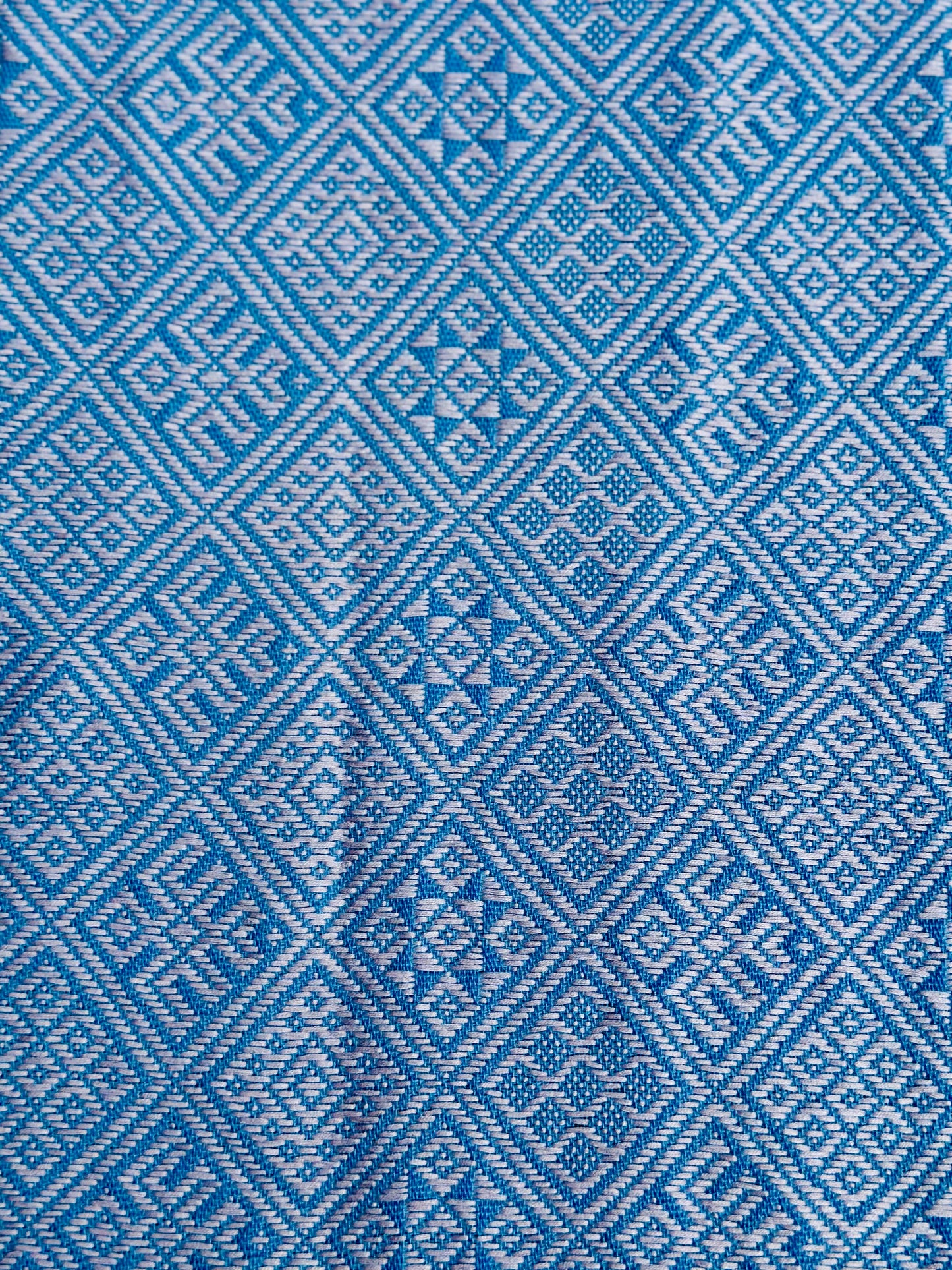 High-end Handcrafted  Swallow Field Anise Pattern Chinese Blue white Zhuang Brocade Silk Cloth Scarf Tea Table Cloth