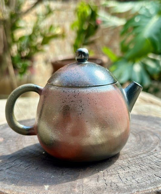 Handcrafted Woodfired Chinese Nixing clay Pottery Clay Teapot Dragonegg Shape 140ml High Class Artowork