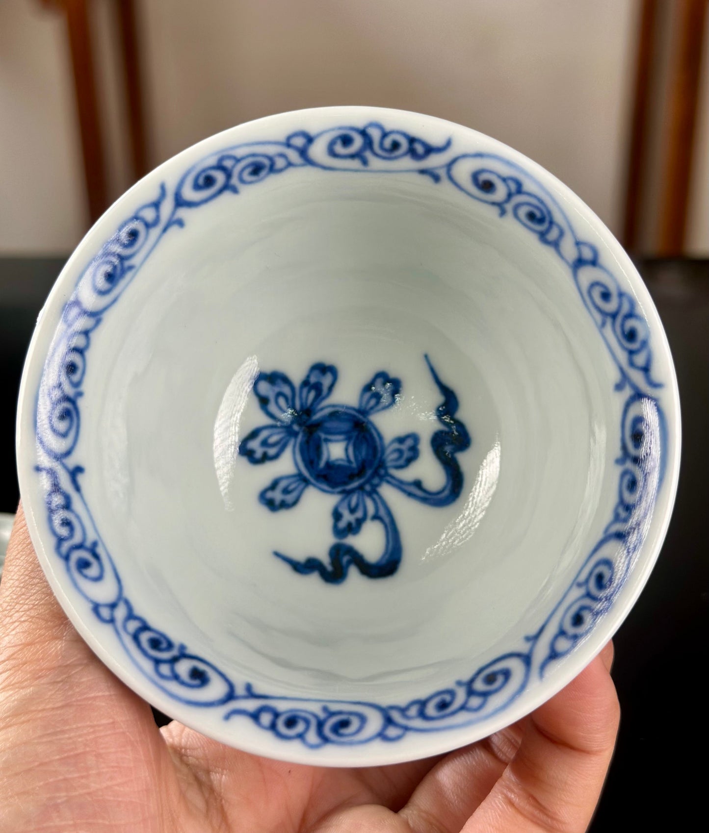Handpainted Chinese Horse Pattern Blue White Porcelain Jingdezhen Gaiwan Teapot