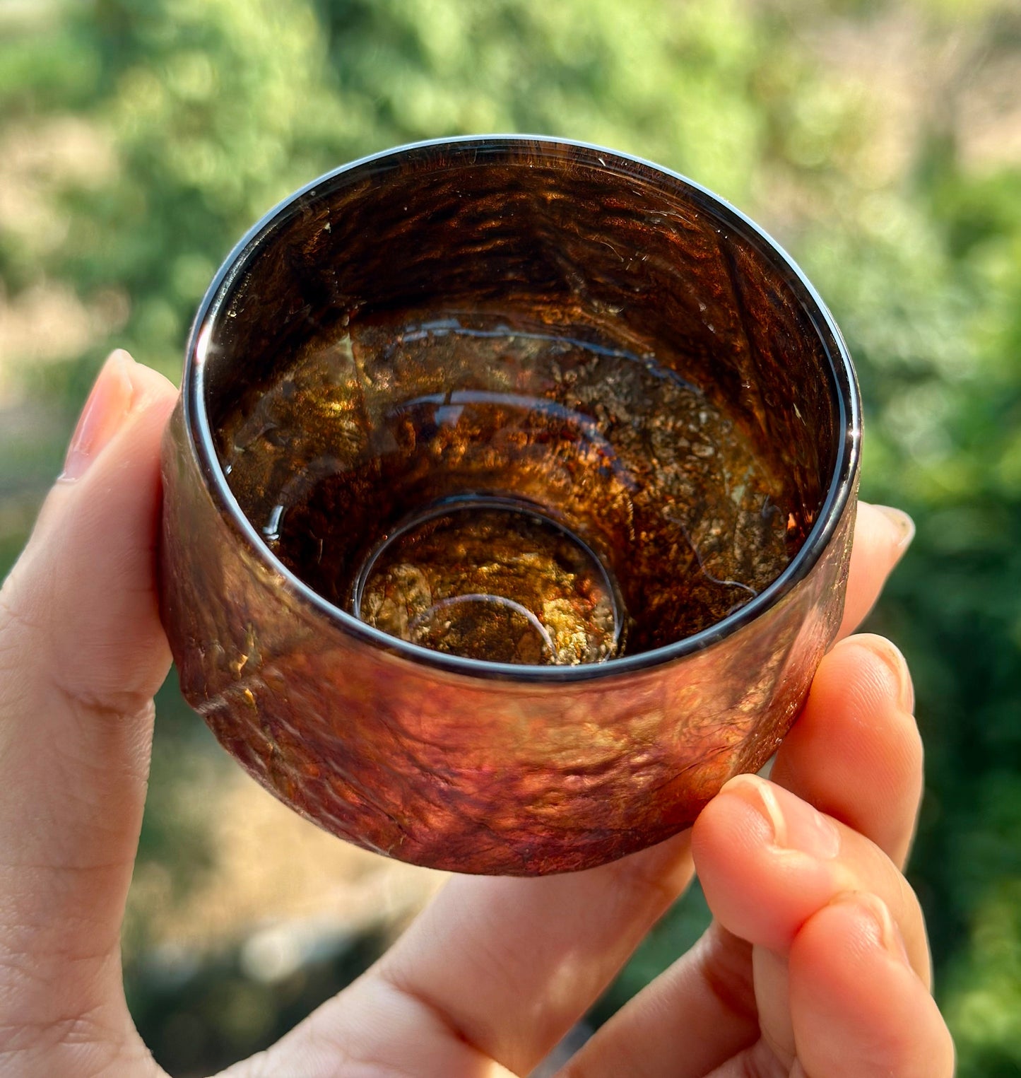 Handcrafted Traditional Chinese Lacquer Ware Glass Hign-end Teacup