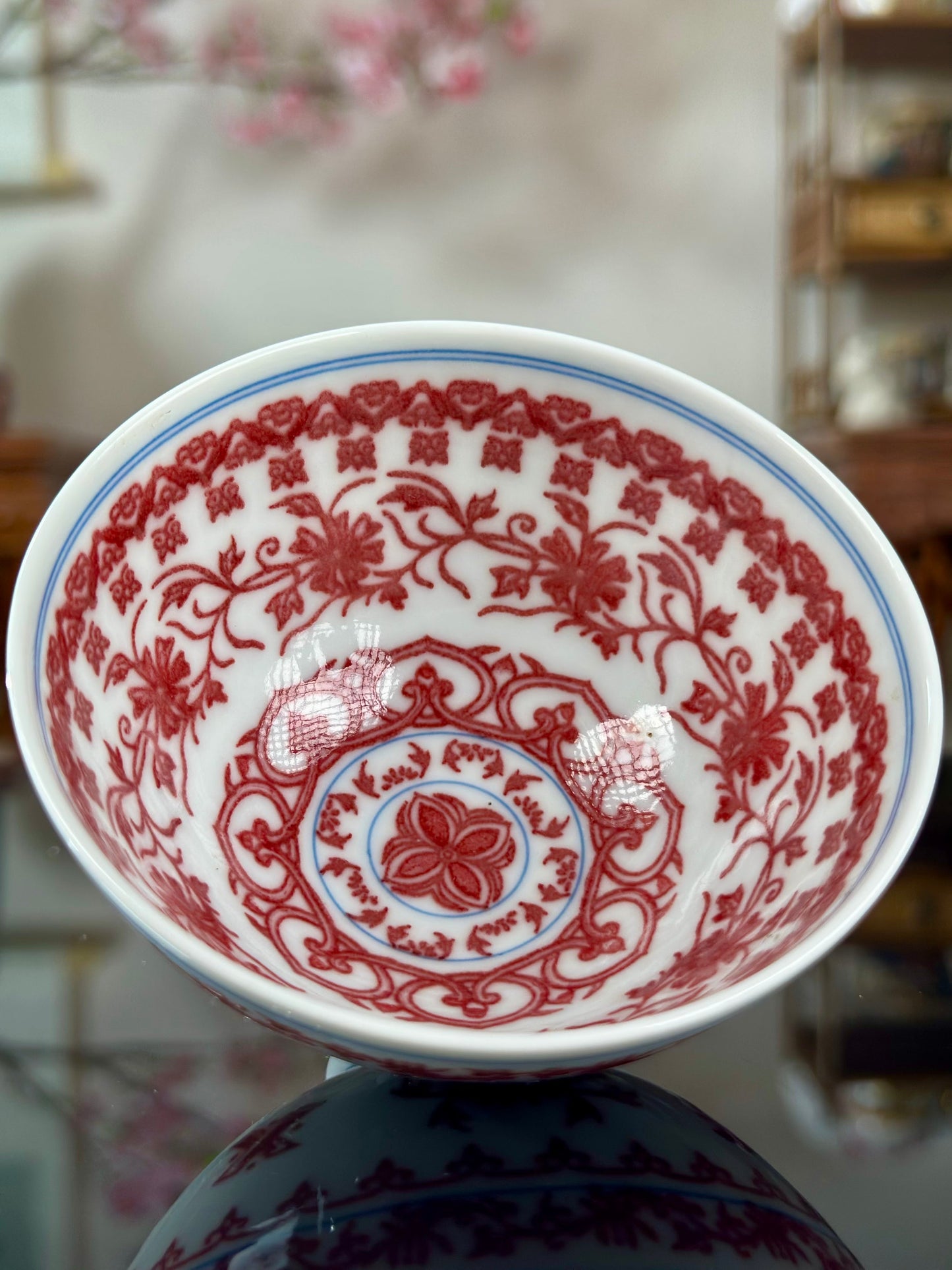 Handpainted Chinese  Underglaze Red Youlihong Porcelain Jingdezhen Traditional Covert Eight Immortals Anbaxian Pattern Teacup