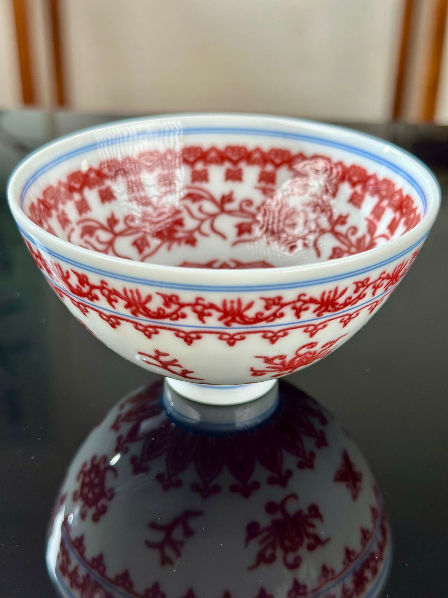Handpainted Chinese  Underglaze Red Youlihong Porcelain Jingdezhen Traditional Covert Eight Immortals Anbaxian Pattern Teacup