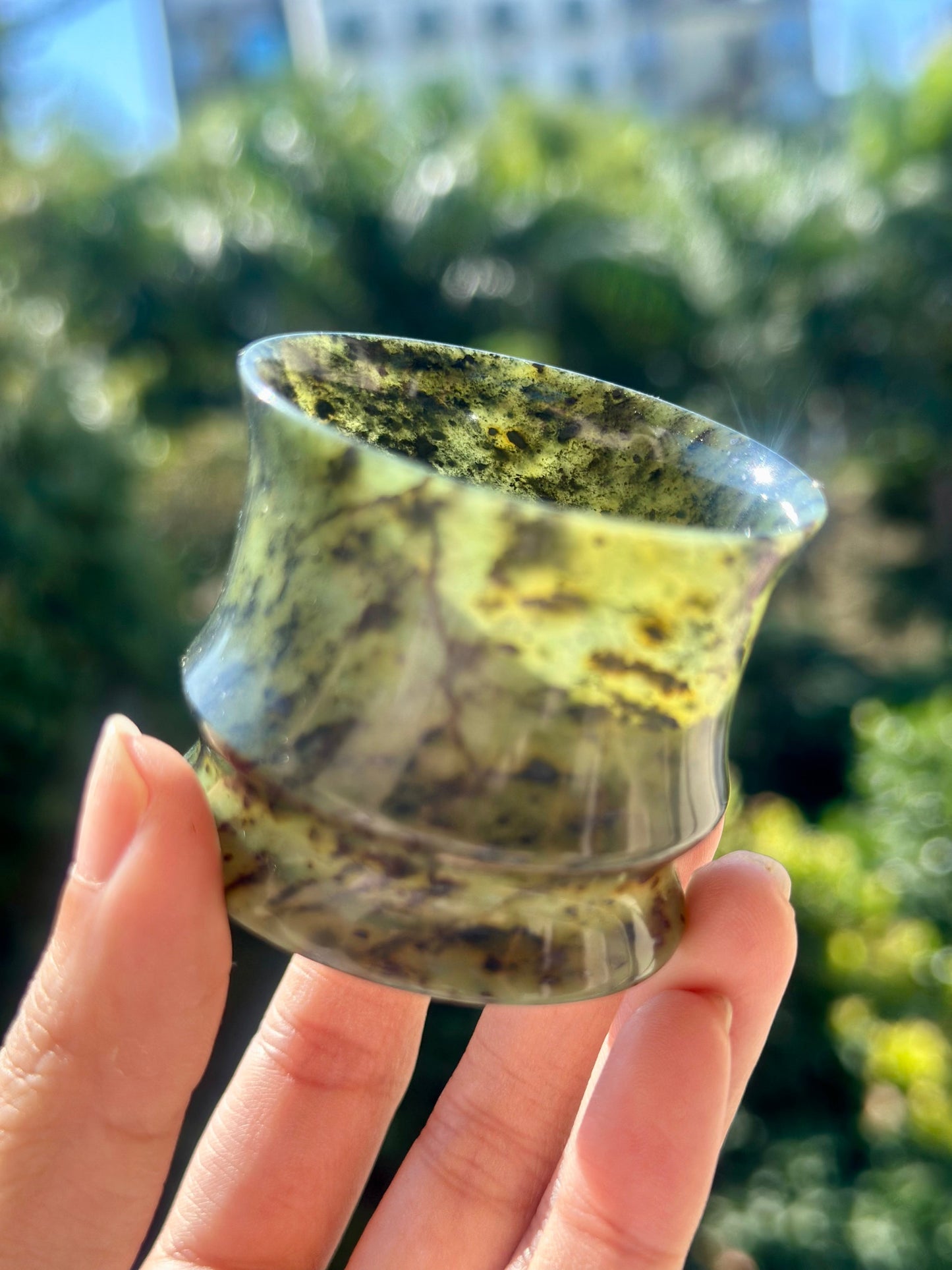 Chinese Yuanyang Precious Jade Couple Artistic Teacup 50ML