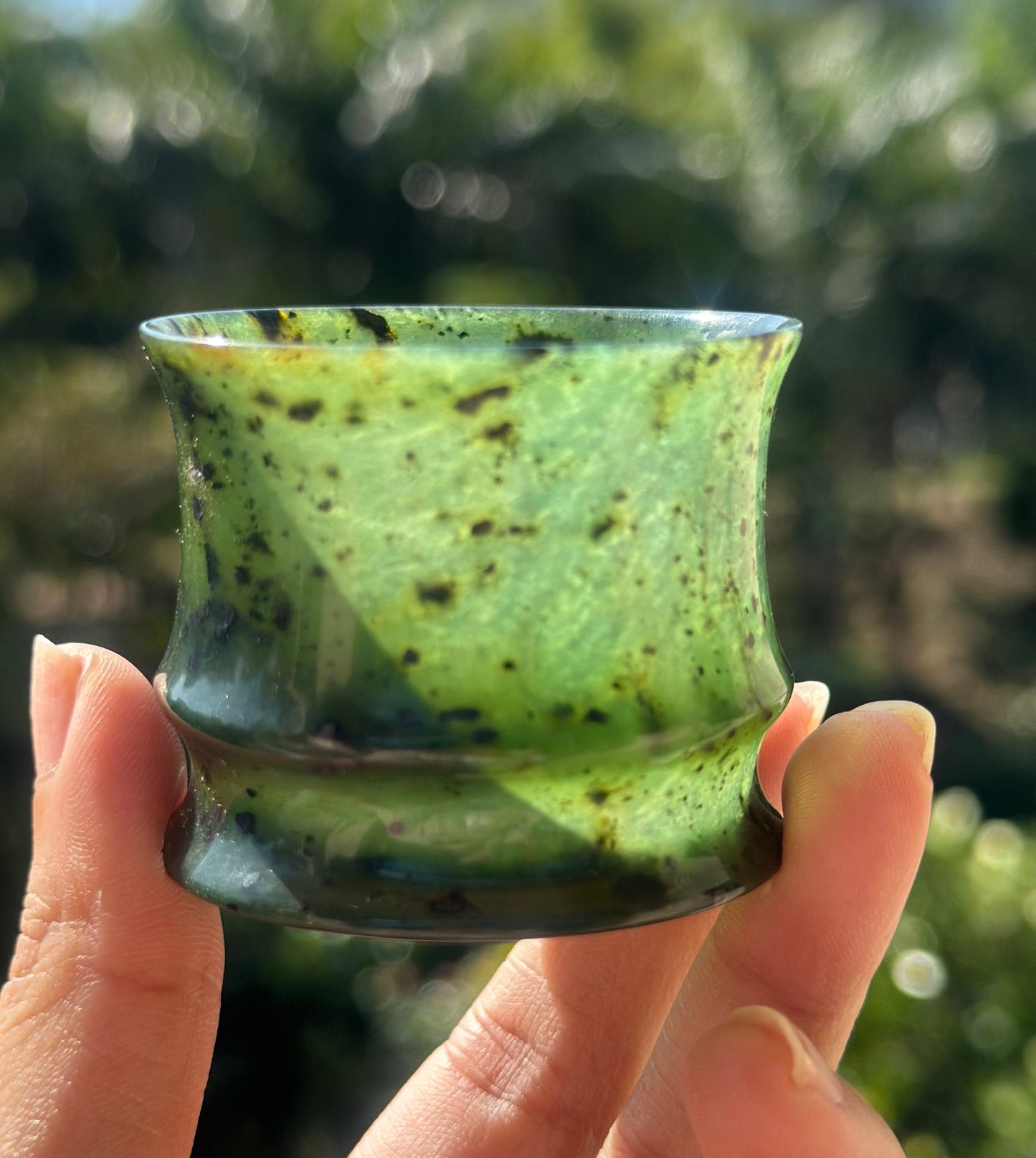 Chinese Yuanyang Precious Jade Couple Artistic Teacup 50ML