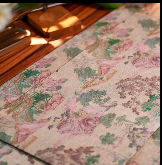 Handmade Chinese Original Mountain Landsccape Pattern Tea Table Cloth Chaxi Chabu Tea Accessory