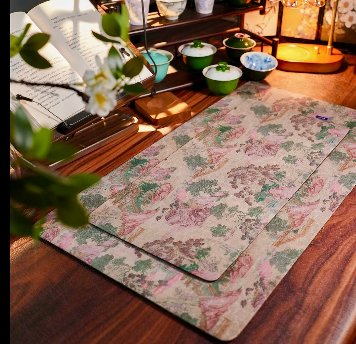 Handmade Chinese Original Mountain Landsccape Pattern Tea Table Cloth Chaxi Chabu Tea Accessory