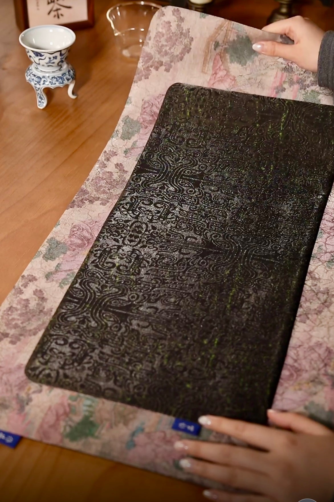 Handmade Chinese Original Mountain Landsccape Pattern Tea Table Cloth Chaxi Chabu Tea Accessory