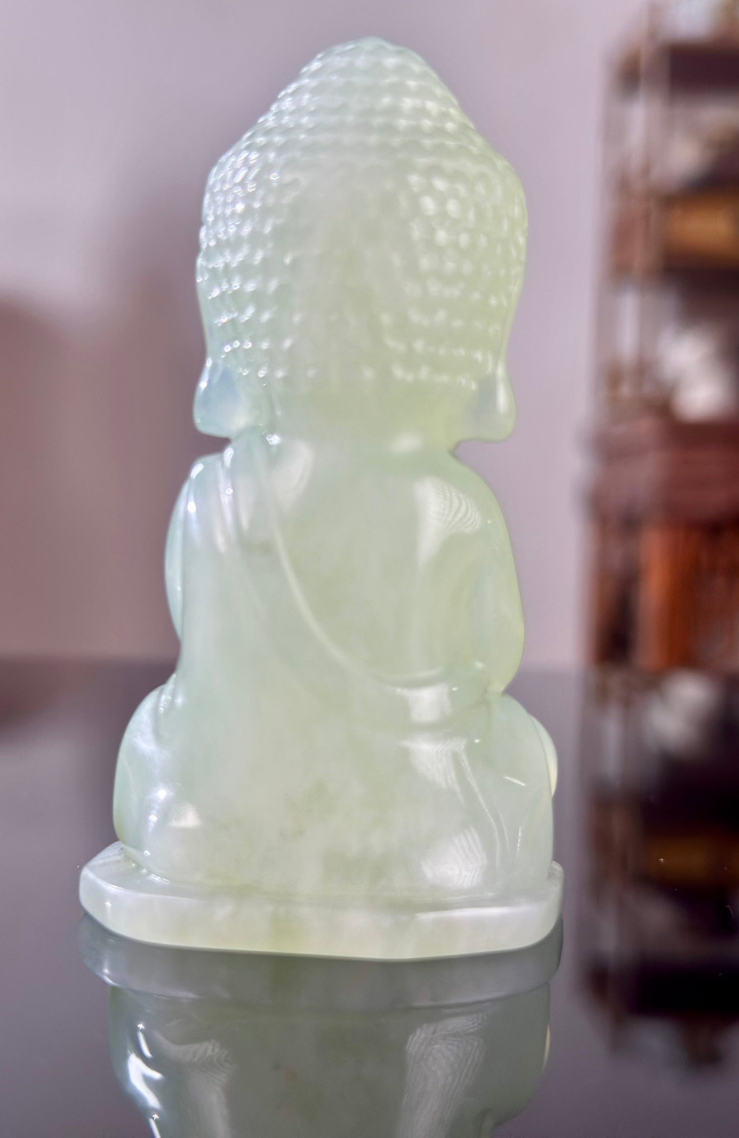 Handengraved Chinese Precious Xiuyu Jade Bouddha Sculpture Artwork Home Decor
