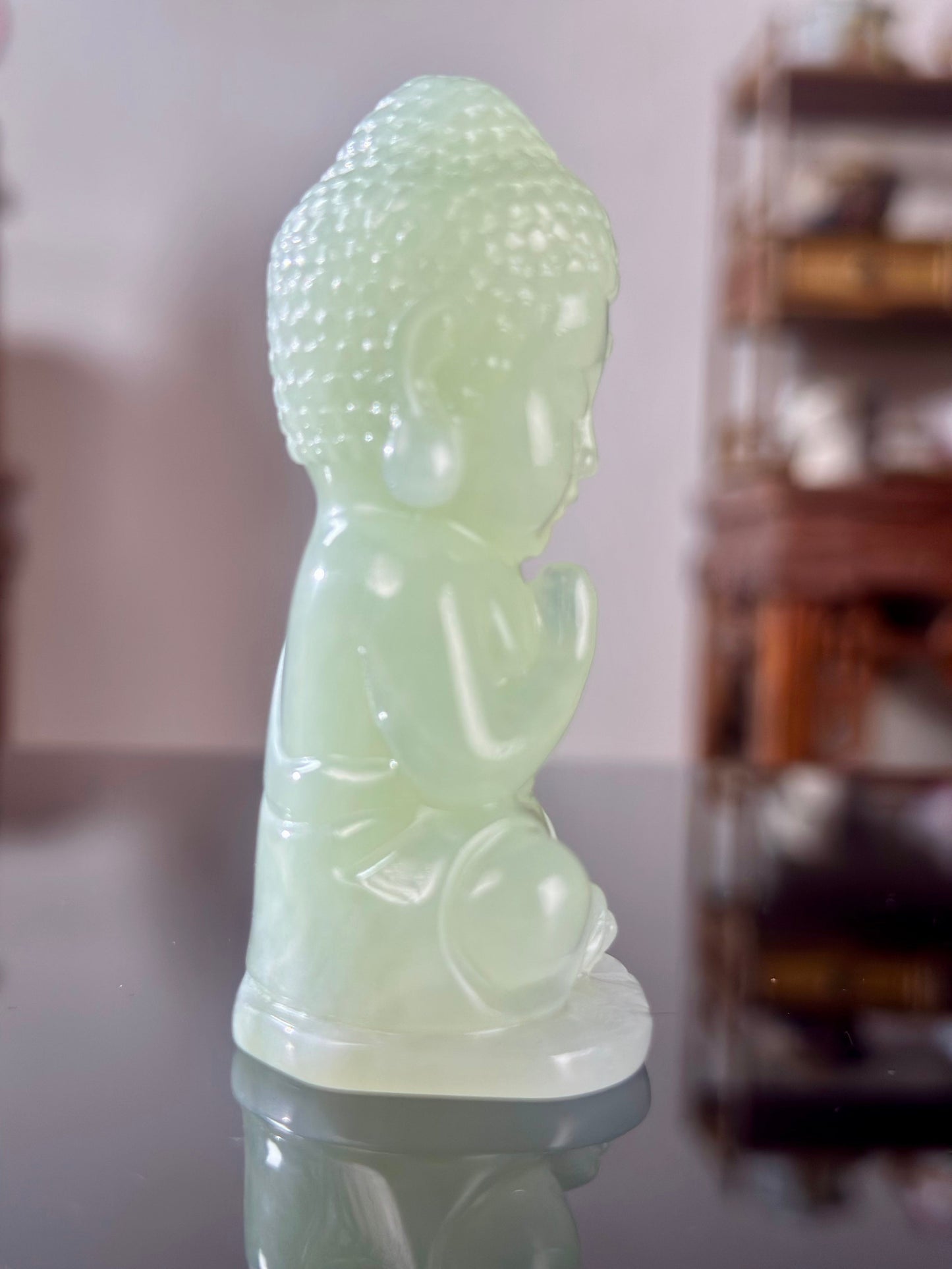 Handengraved Chinese Precious Xiuyu Jade Bouddha Sculpture Artwork Home Decor