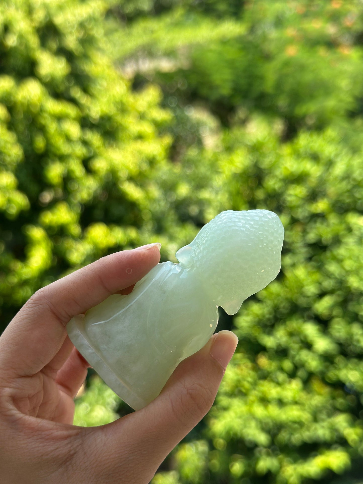 Handengraved Chinese Precious Xiuyu Jade Bouddha Sculpture Artwork Home Decor