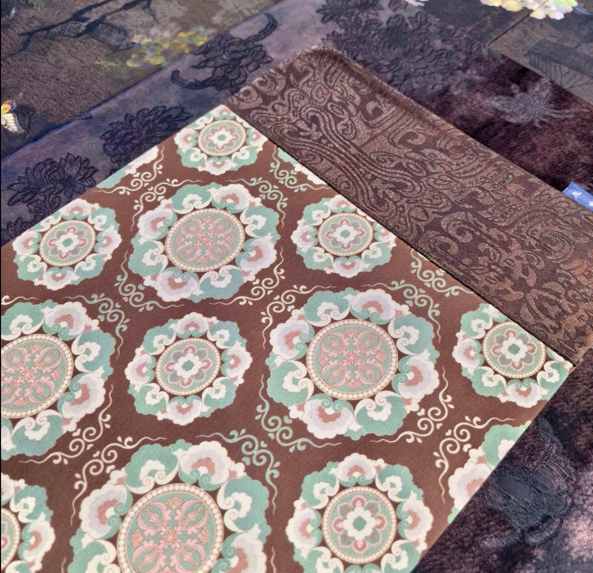 Original Chinese Traditional Baoxiang Flower Tea Table Cloth Chaxi Chabu