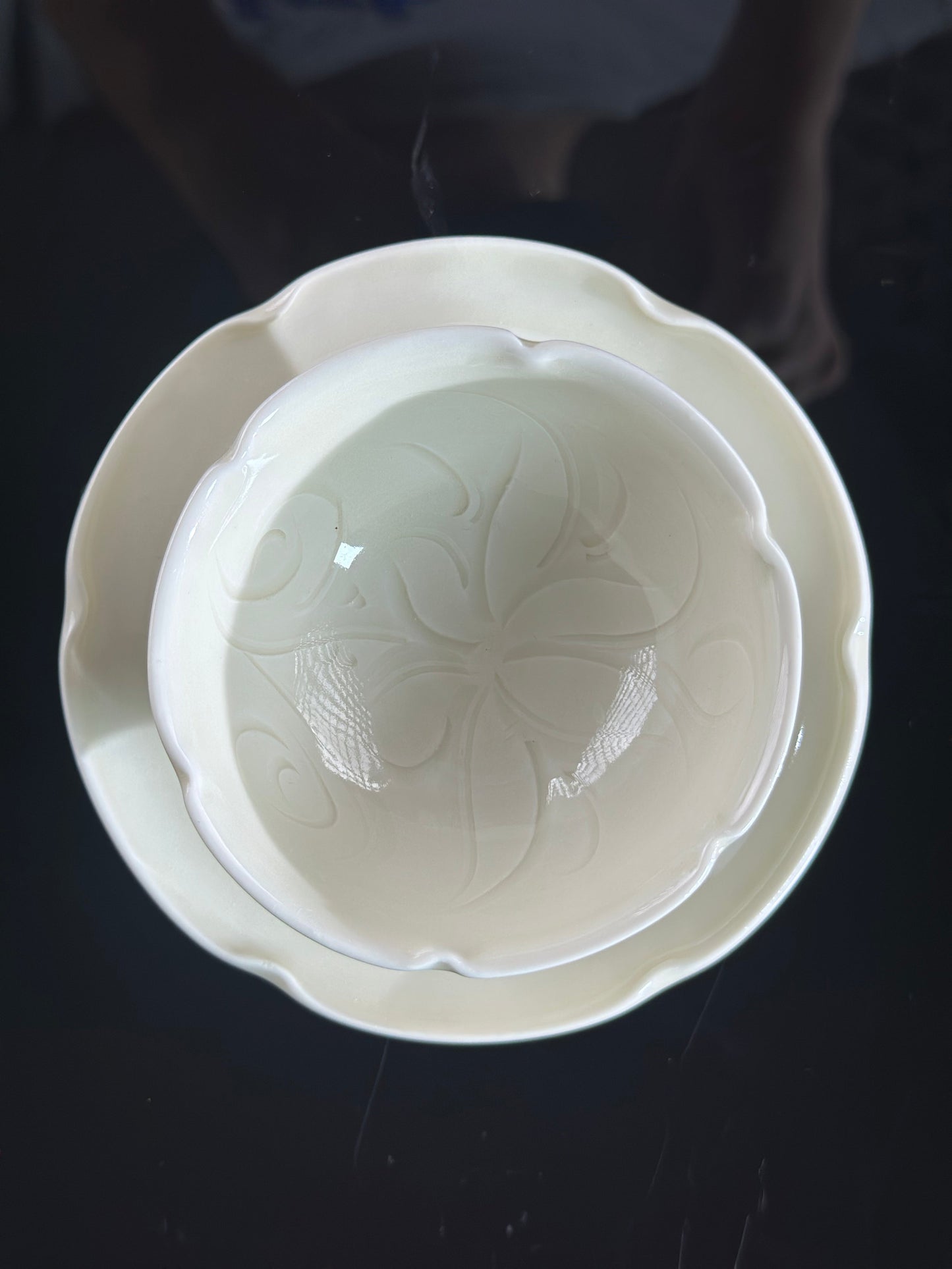 Handcrafted Chinese High-end Dingyao Ding Porcelain White Teacup Tea Set saucer