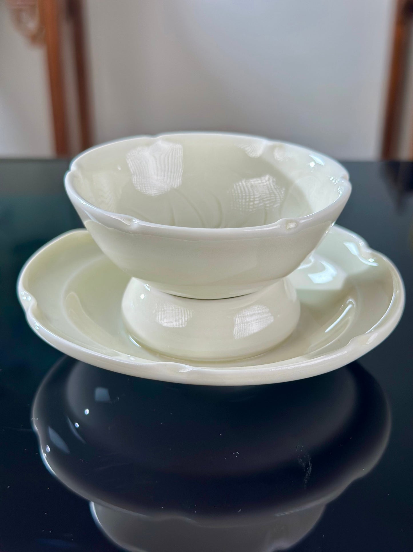 Handcrafted Chinese High-end Dingyao Ding Porcelain White Teacup Tea Set saucer