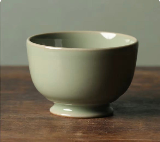 Handcrafted Chinese High-class Secret Color Porcelain Mise Celadon Teacup