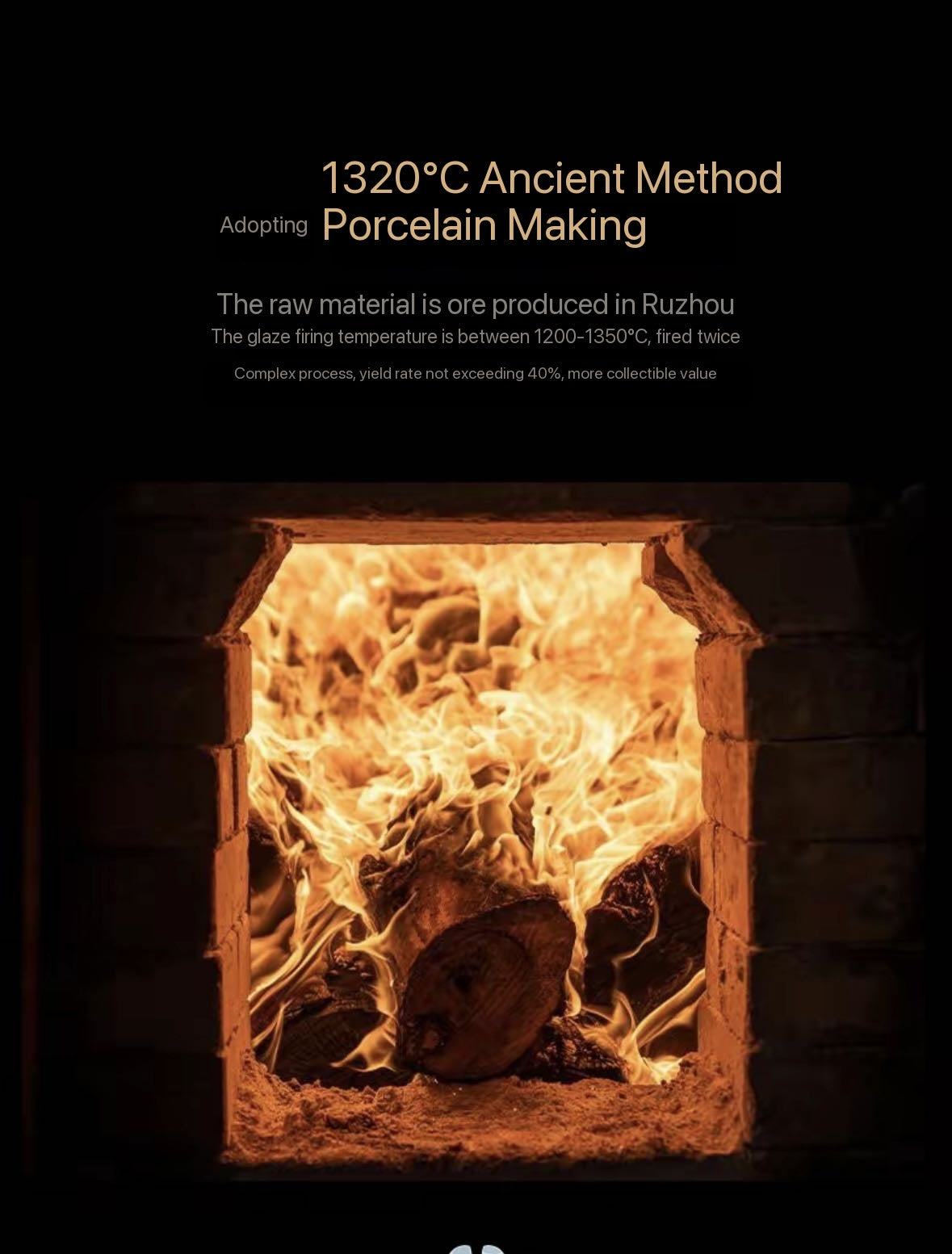 Handcrafted Ru Ware Classic Teacup Chinese High-class Ru Porcelain Ruyao High Feet Shape Cup