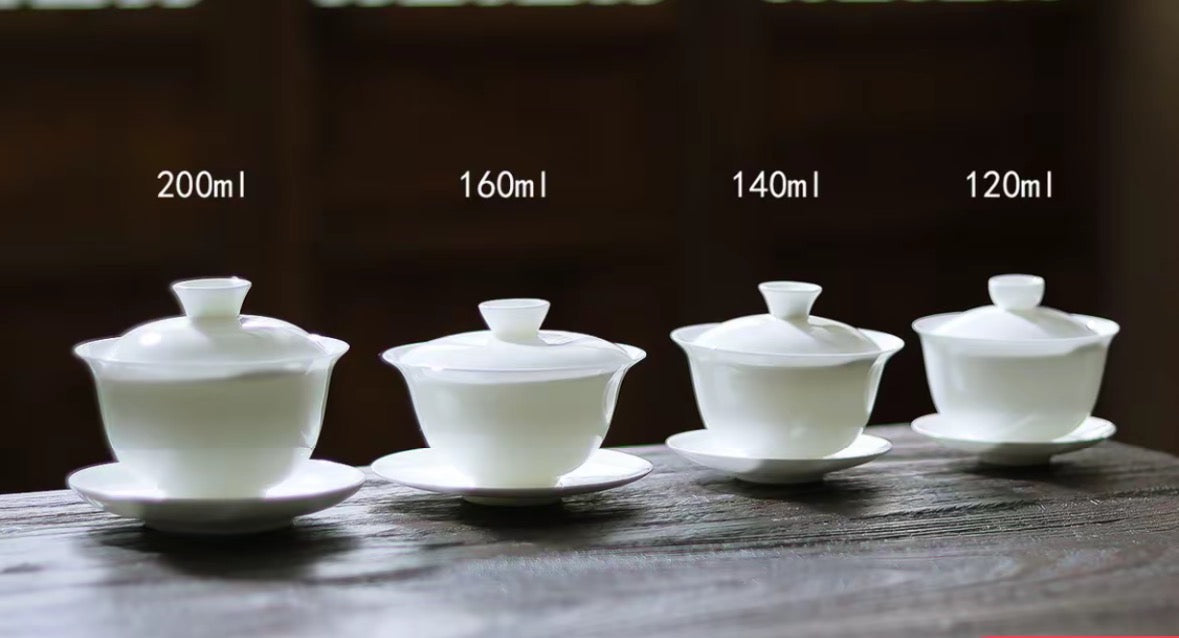 Super Thin Chinese Chaozhou Bone China Gaiwan Set Gongfu Cha Set Tea Saucer