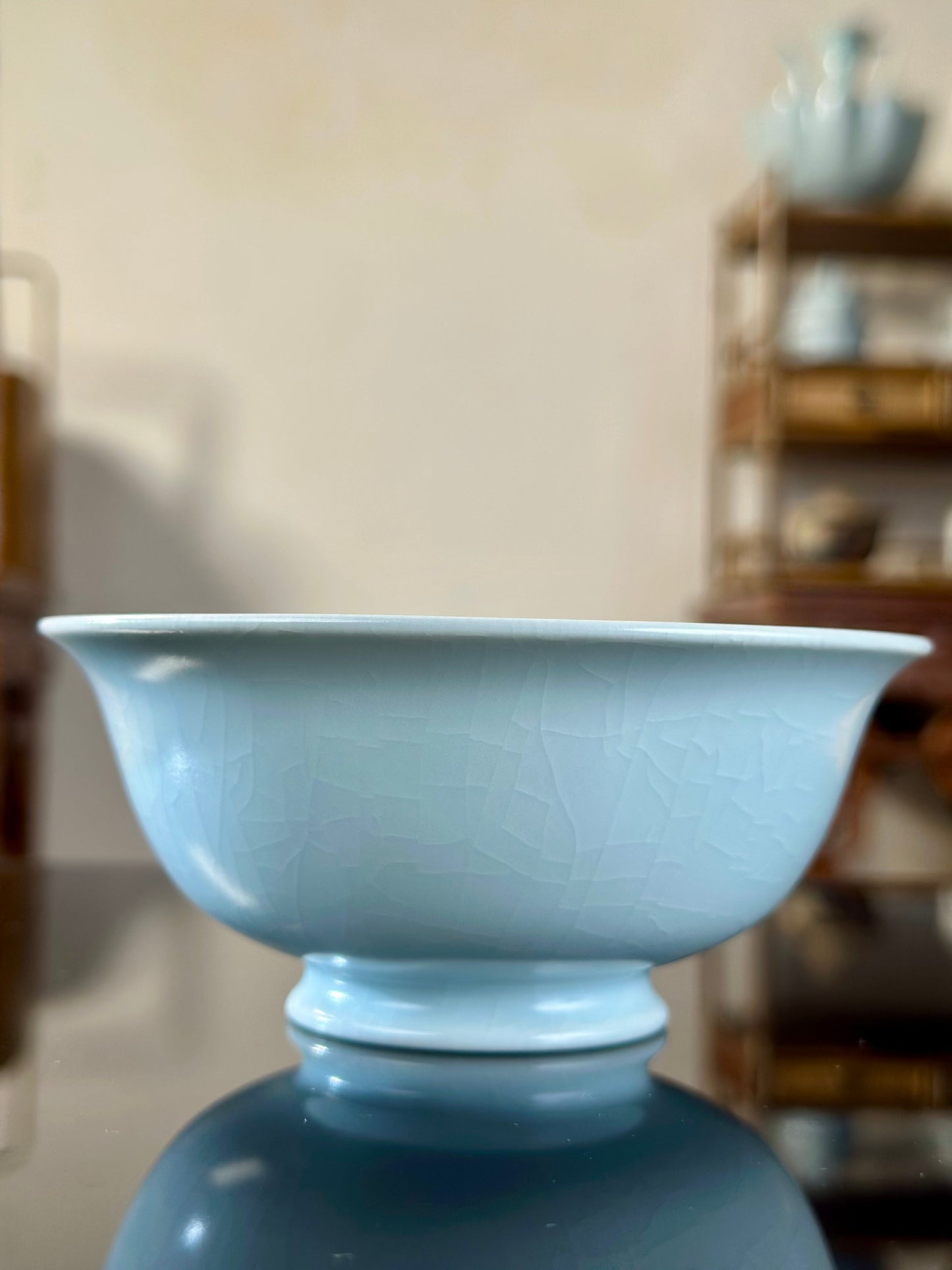 Handcrafted Ru Ware Classic Bowl Chinese High-class Ru Porcelain Ruyao Tea Bowl
