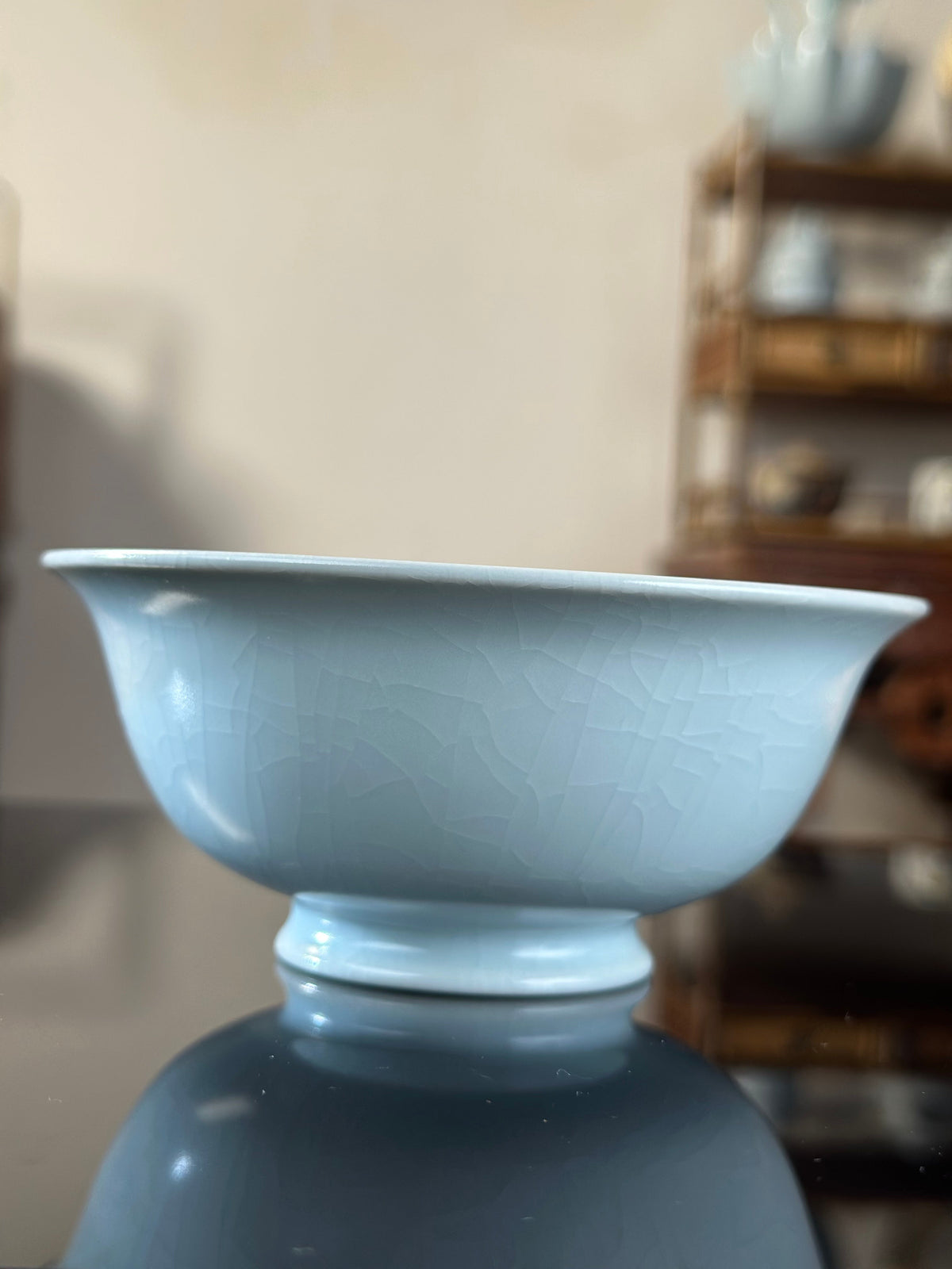 Handcrafted Ru Ware Classic Bowl Chinese High-class Ru Porcelain Ruyao Tea Bowl