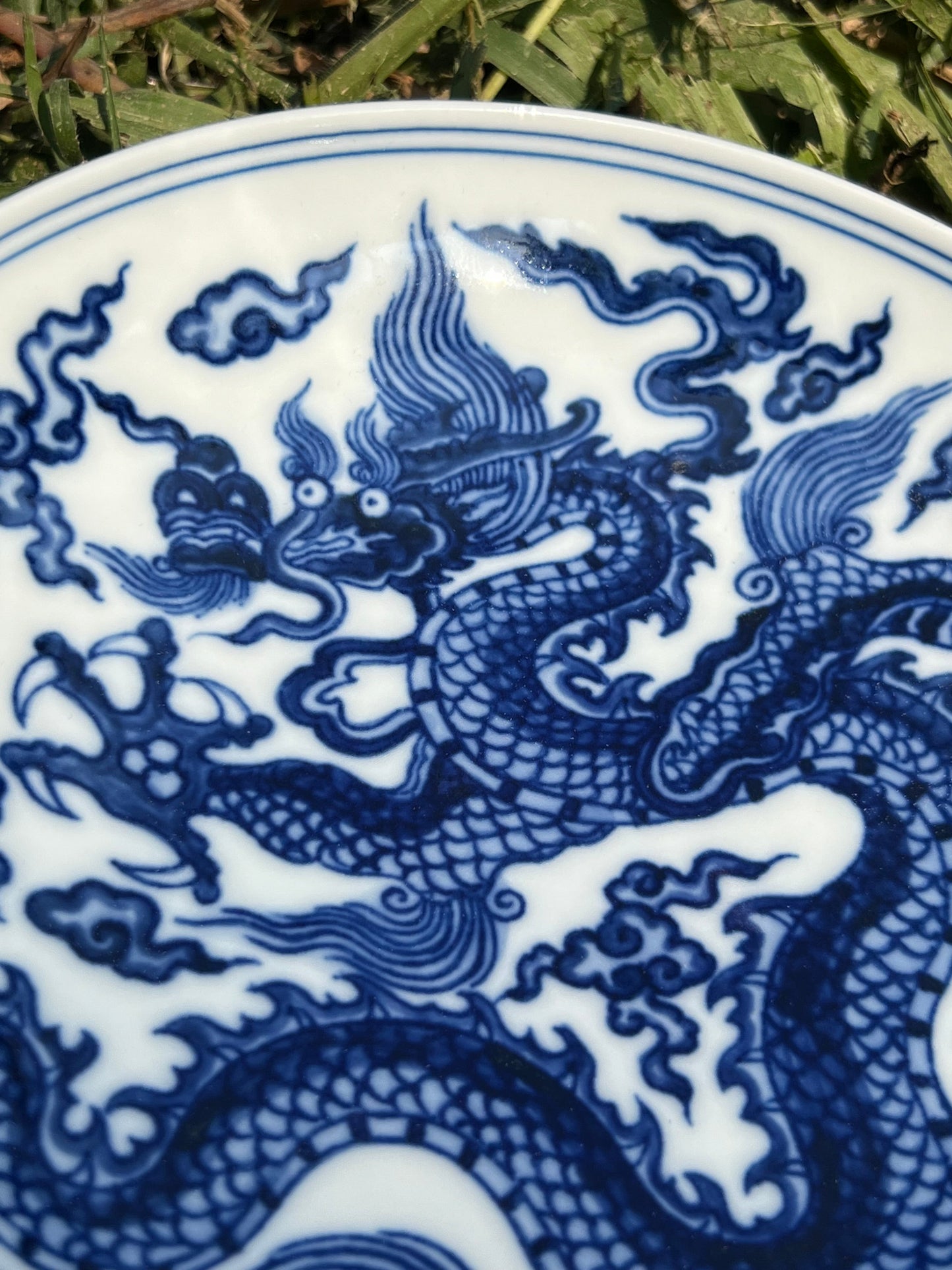 Hand Painted Blue and White Porcelain Chinese Dragon Gaiwan Teaware Jingdezhen Master Ceramic Artwork