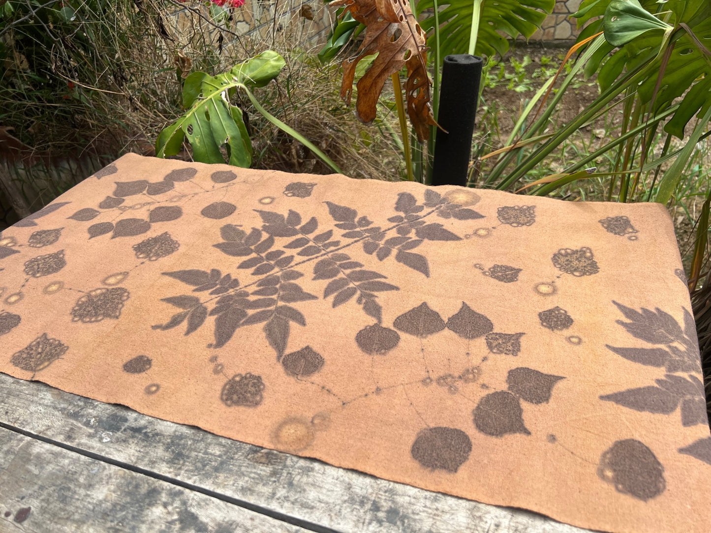 Hand Dyed Tea Table Cloth Natura Plant Dyed Cotton Tea Mat Chabu Chaxi Brown Black Color