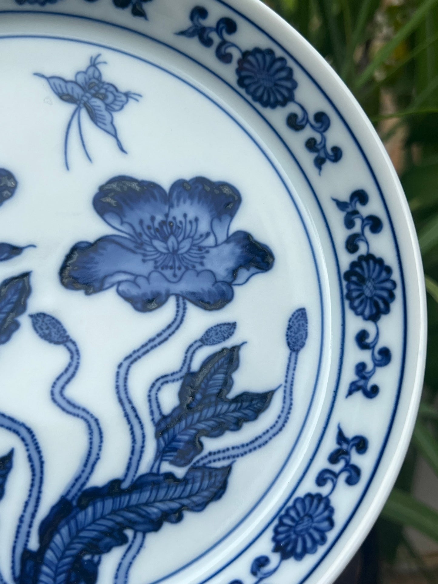 Handcrafted Chinese Handpainted Chinese Corn Poppy Blue and White Porcelain Gaiwan Set Jingdezhen Teapot Ceramic Artwork