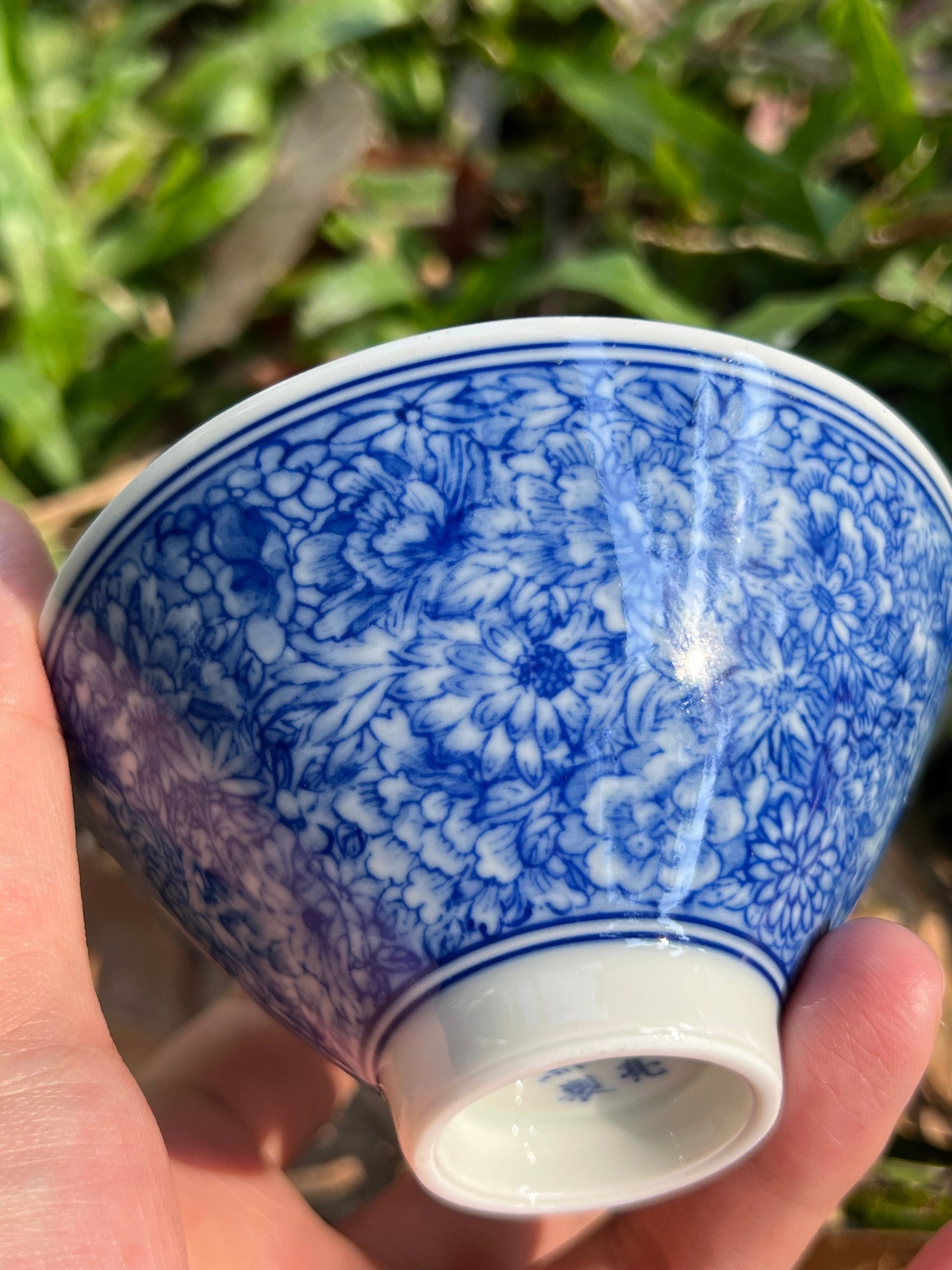 This is Chinese blue and white porcelain teacup. This is a ceramic teacup