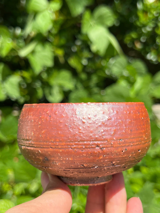 This is a woodfired pottery teacup