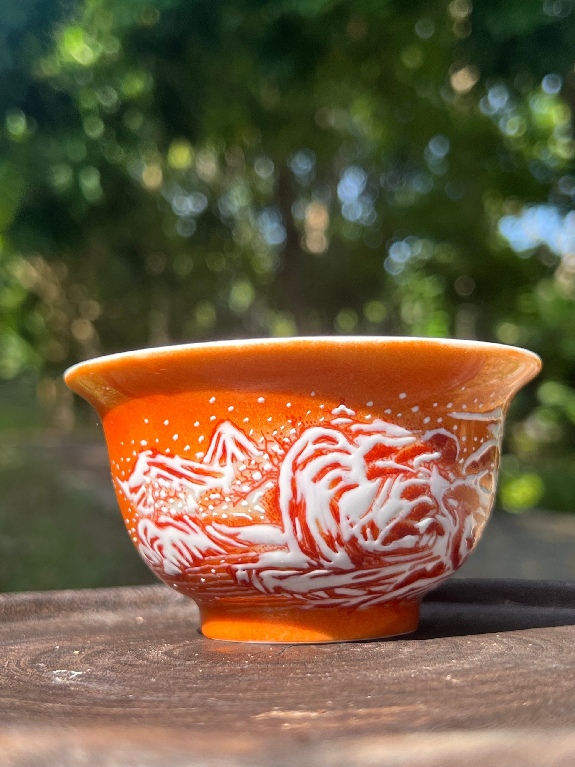 This is Chinese Jingdezhen alum red teacup. This is a ceramic teacup