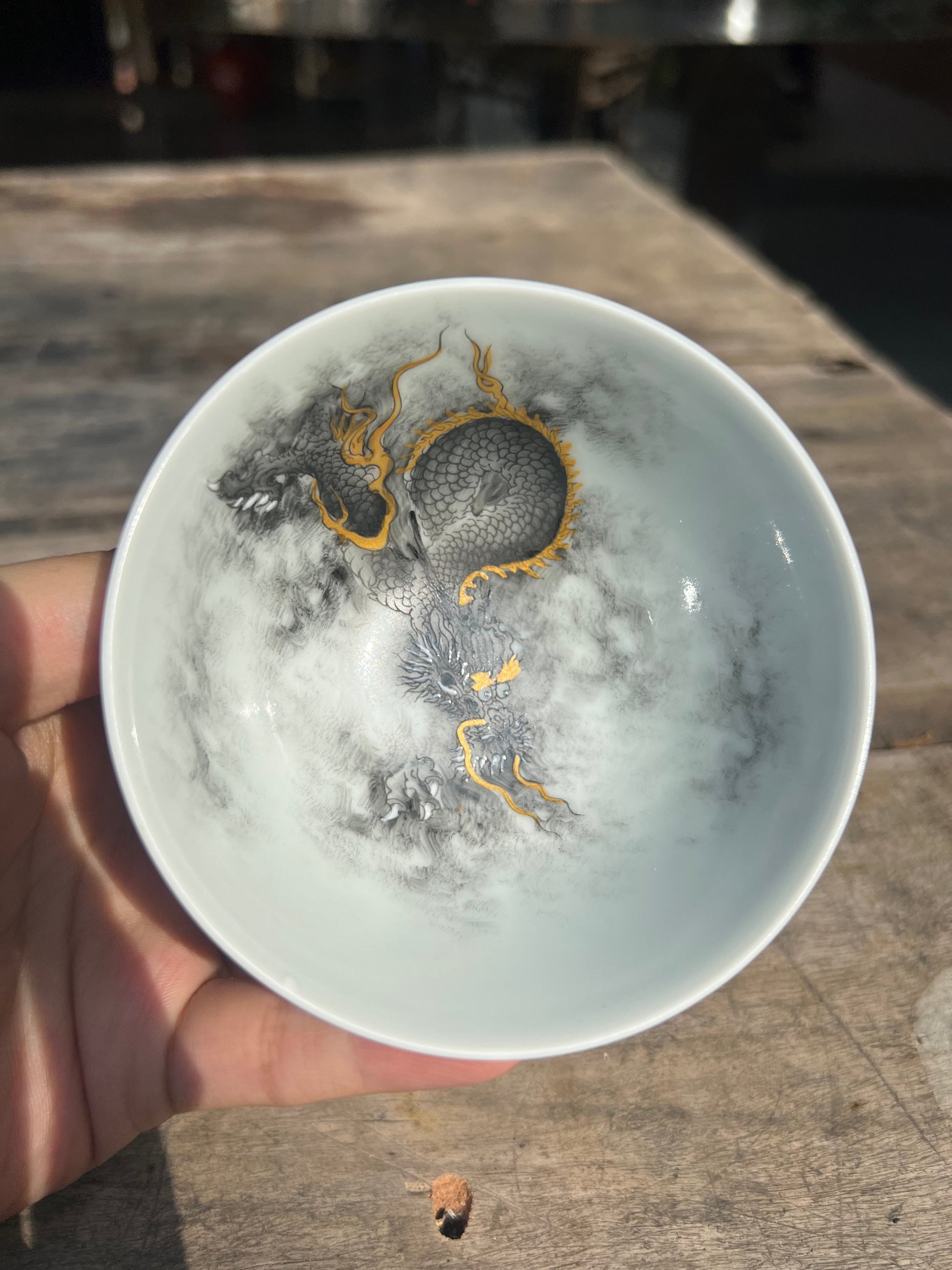 this is a Chinese Jingdezhen ceramic dragon teacup