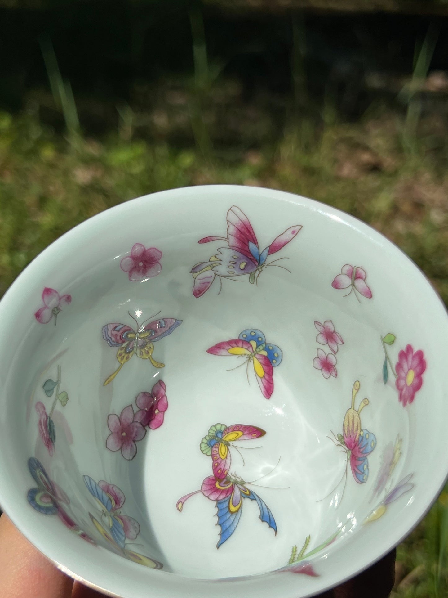 Hand Painted Pahua Chinese Butterfly Gaiwan Jingdezhen Master Ceramic Artwork