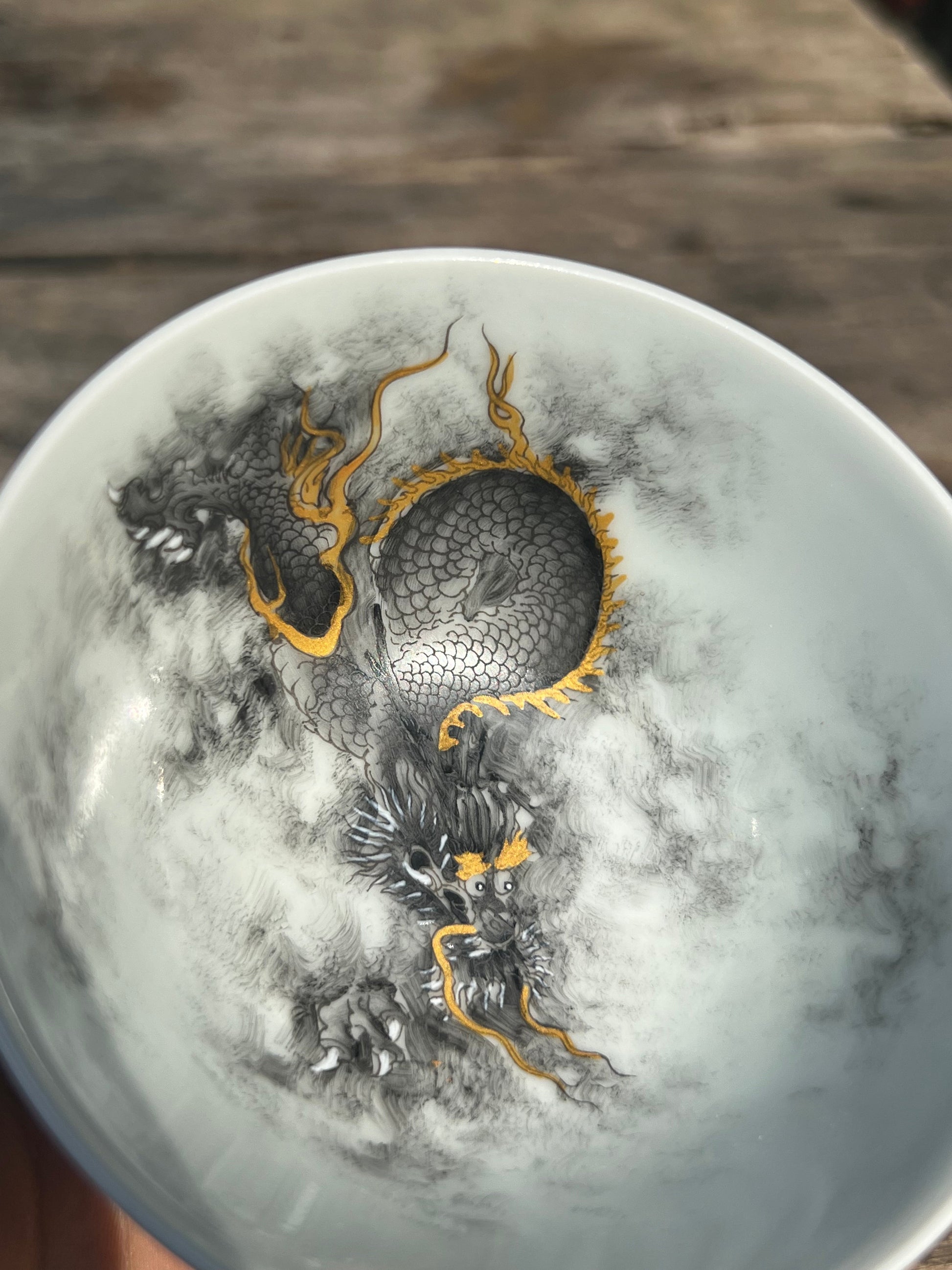 this is a Chinese Jingdezhen ceramic dragon teacup