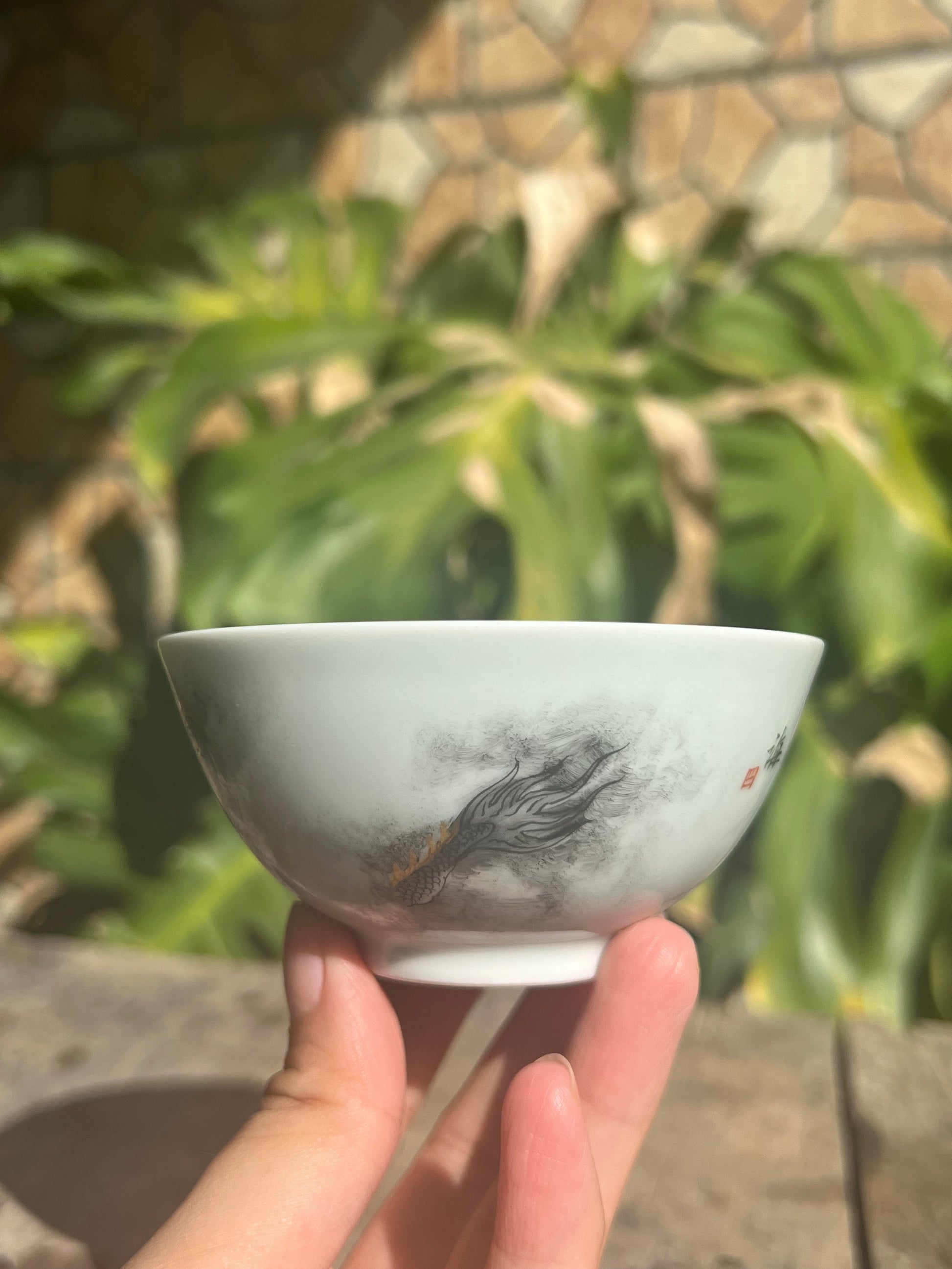 this is a Chinese Jingdezhen ceramic dragon teacup