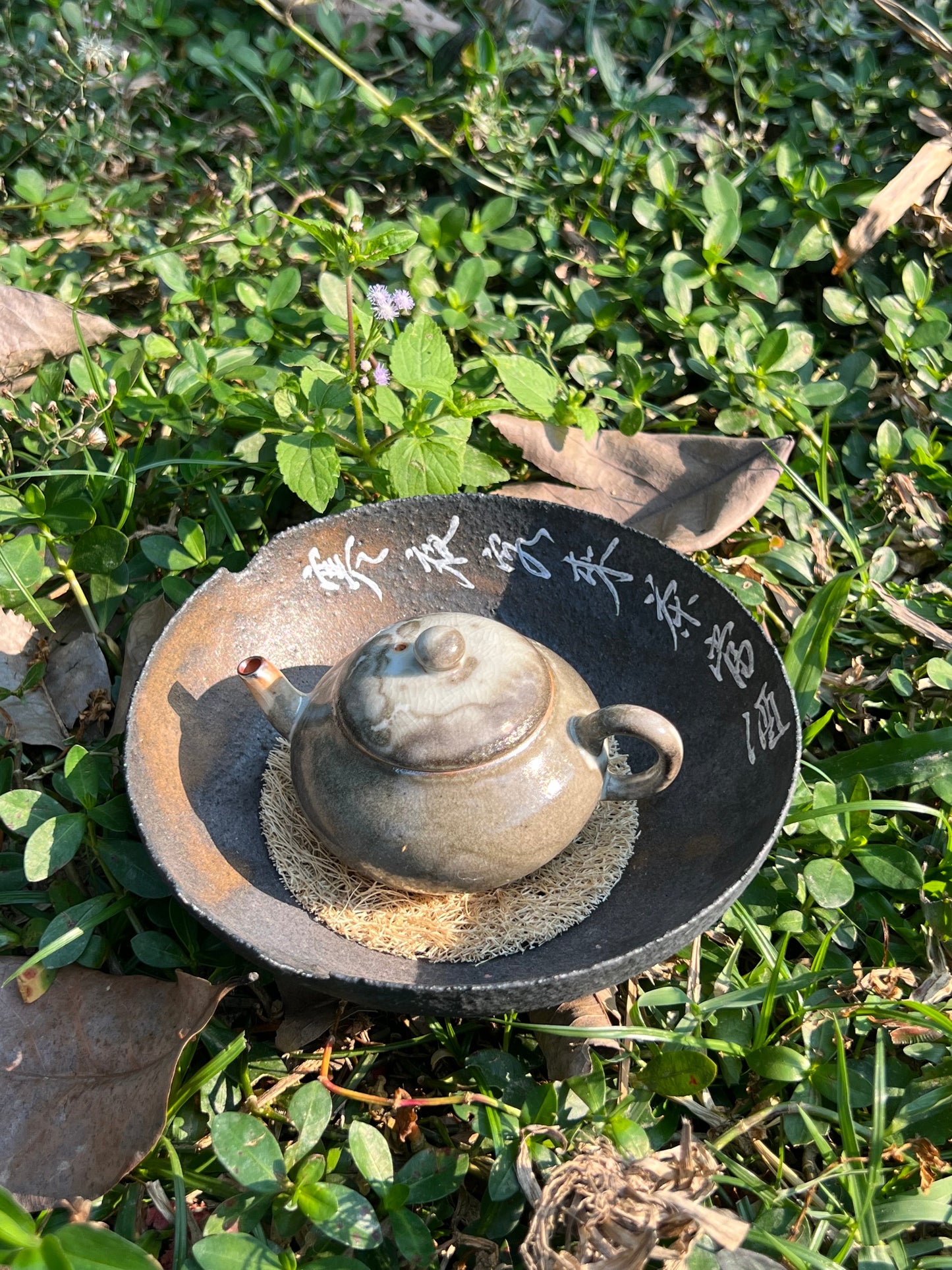 Purple Clay Tea Tray Handmade Teapot Holder Dry Tea Tray Chinese Master Artwork Tea Boat