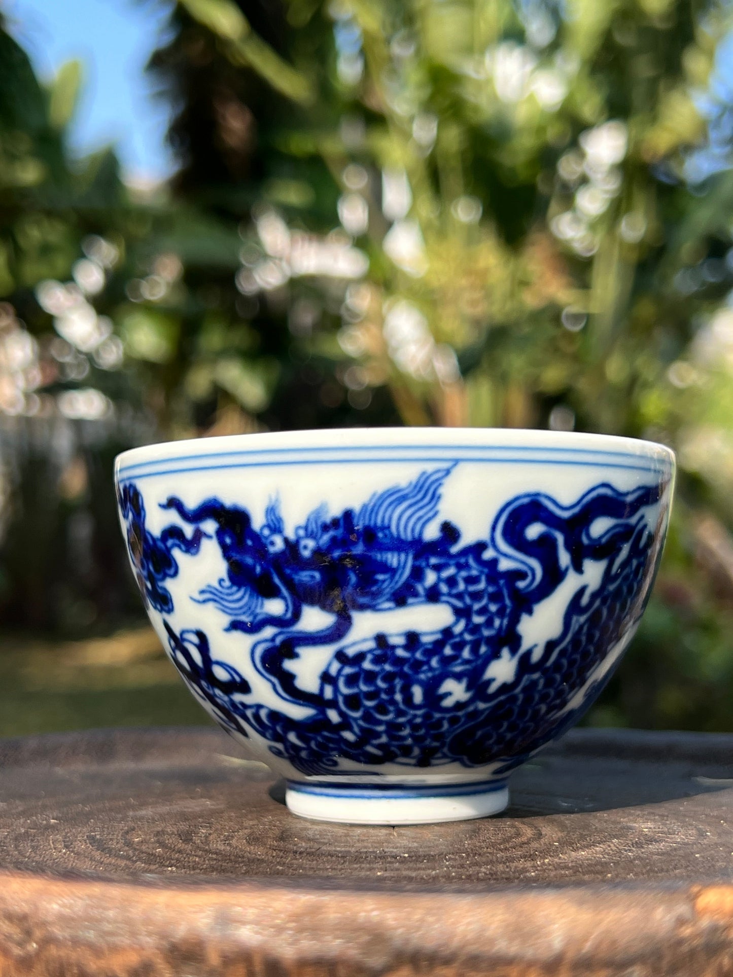 Hand Painted Blue and White Porcelain Chinese Dragon Gaiwan Teaware Jingdezhen Master Ceramic Artwork