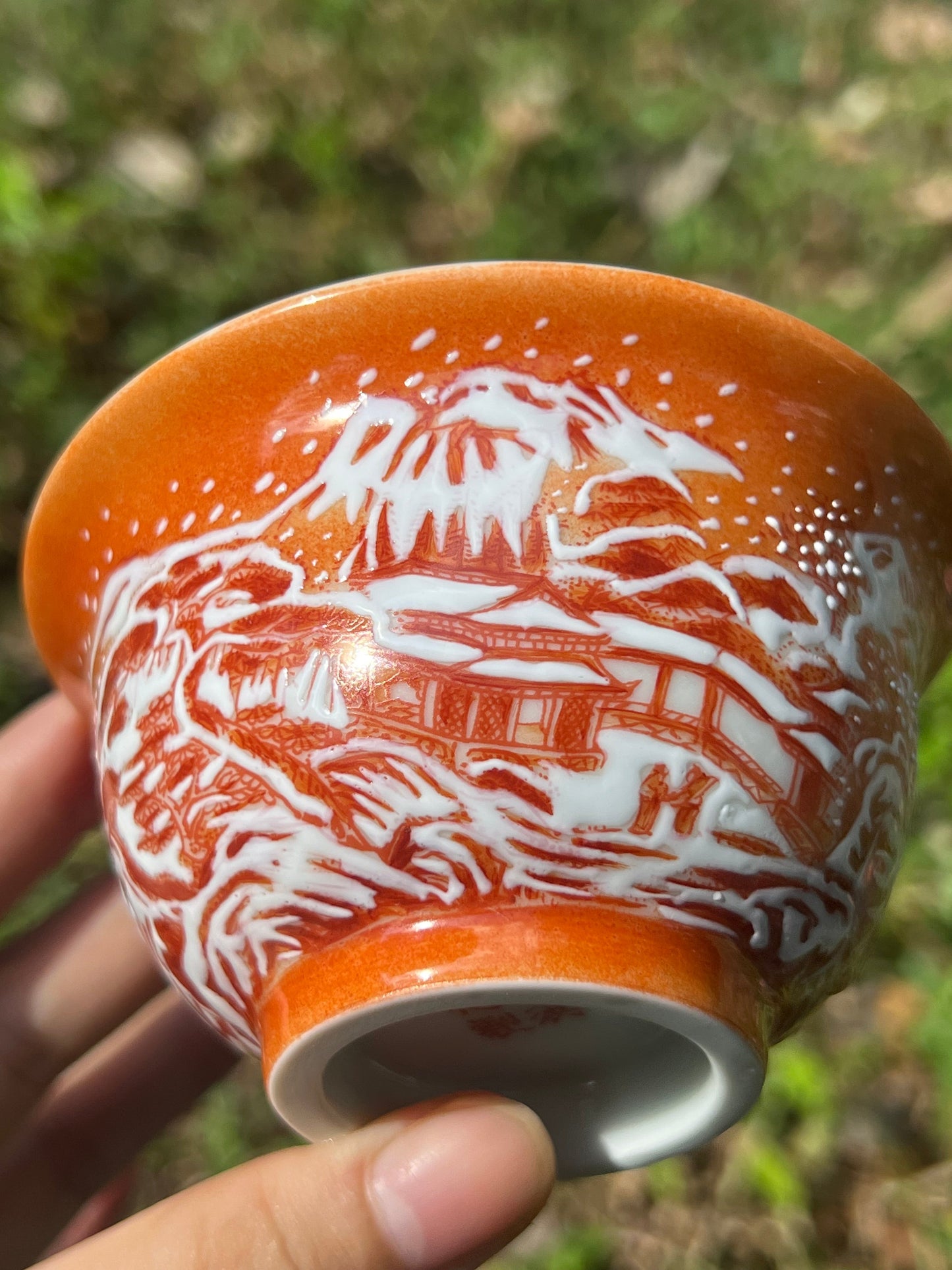 This is Chinese Jingdezhen alum red teacup. This is a ceramic teacup